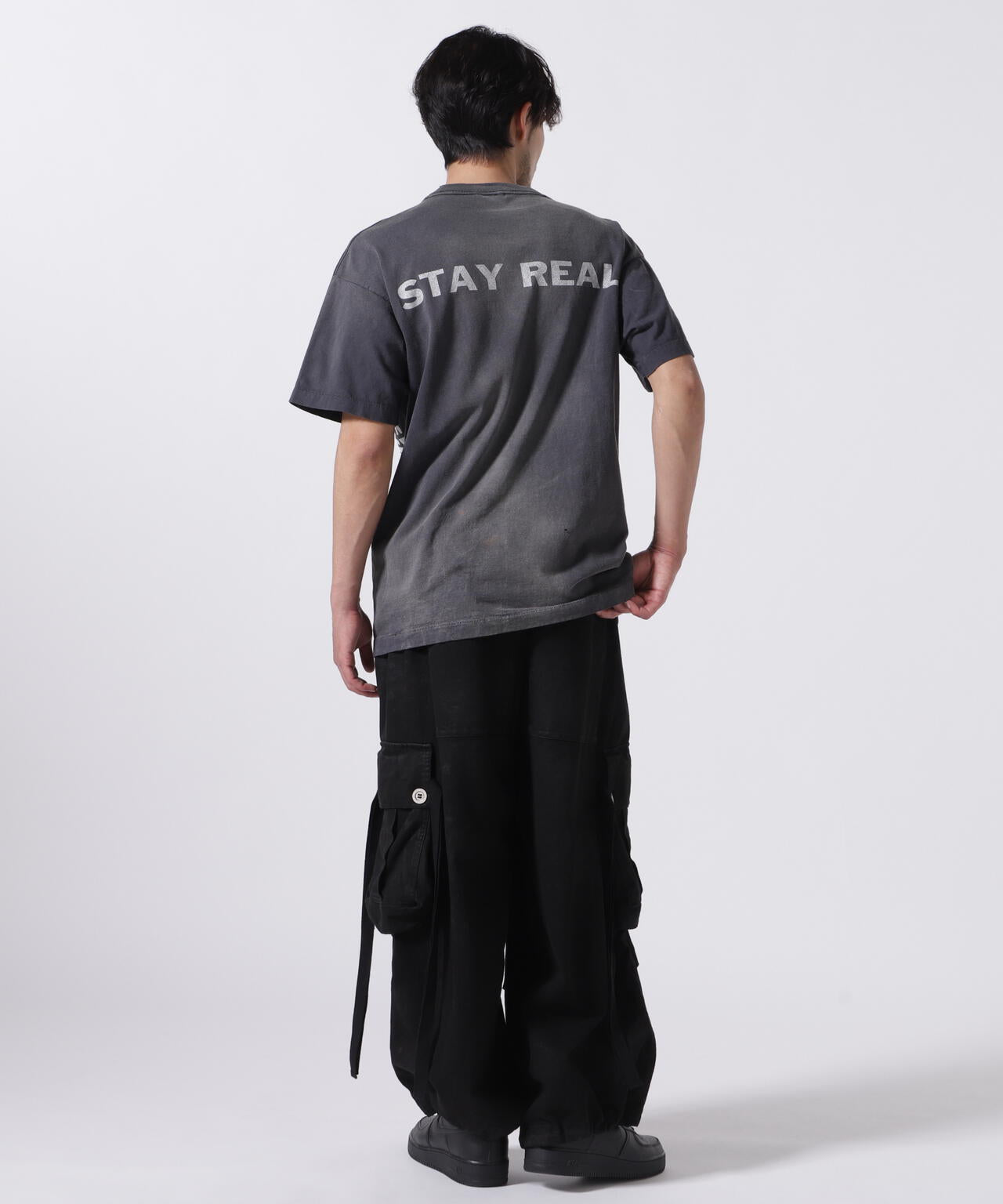 SAINT MICHAEL/セント マイケル×PTP/SS TEE/STAY REAL/BLK
