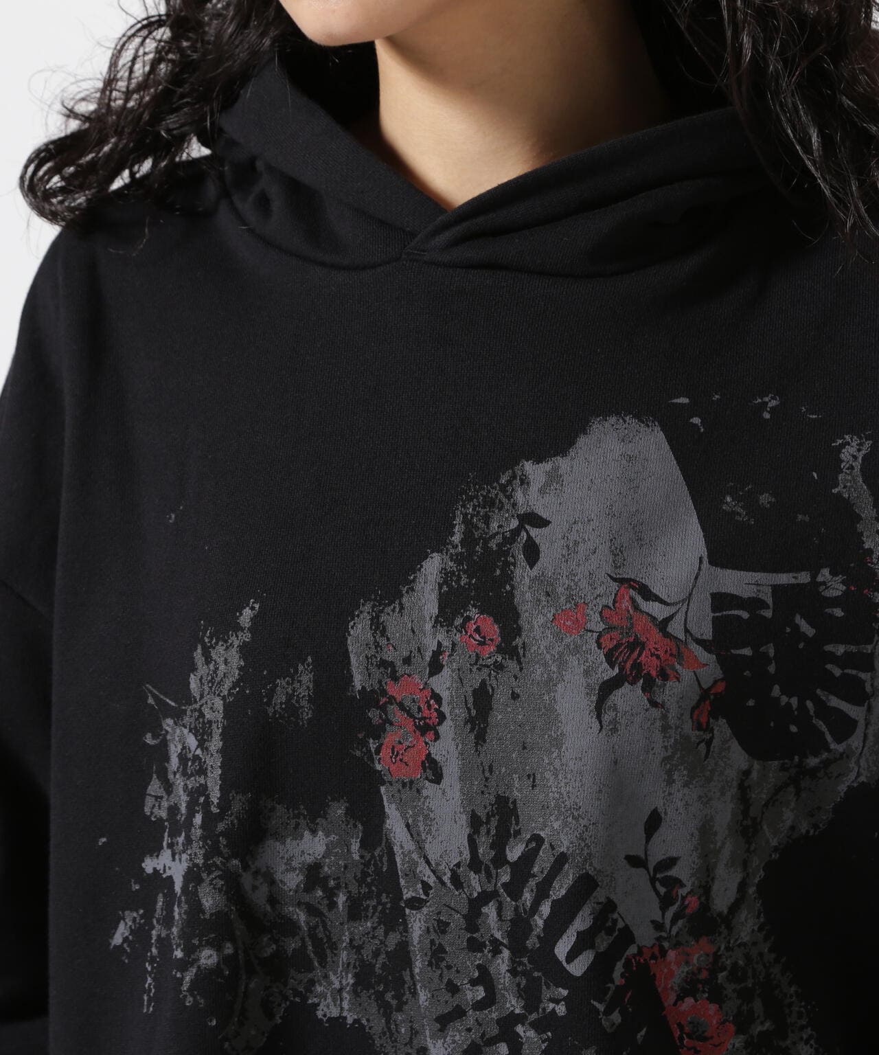 Y's/ワイズ/FLOWER＋FOOTPRINT LONG HOODIE