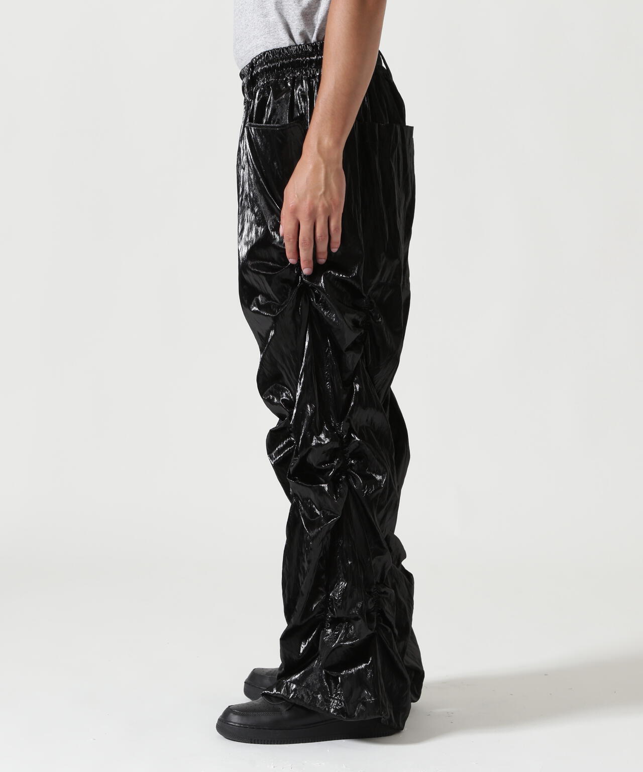 A.F ARTEFACT/エーエフ・アーティファクト/LEATER TEX GATHER WIDE PANT