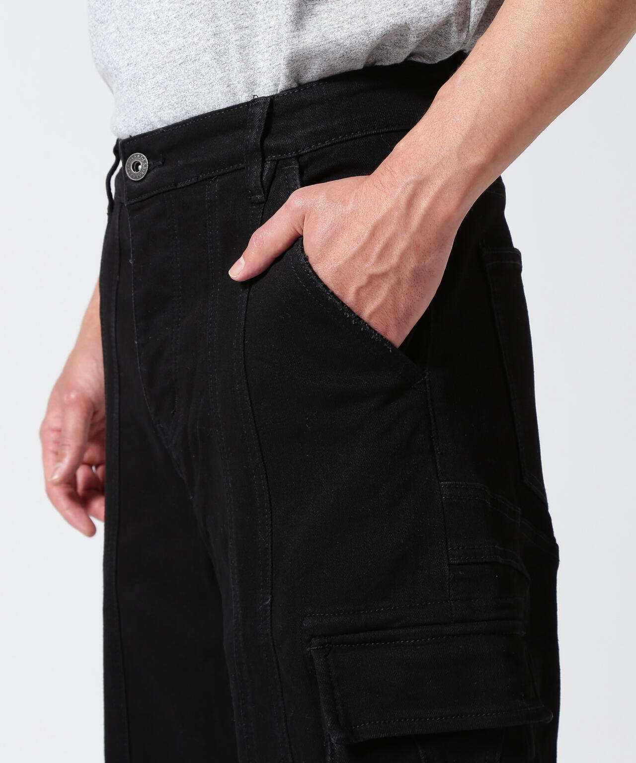 Valabasas/バラバサス/PATCH FADE  BLACK BAGGY J