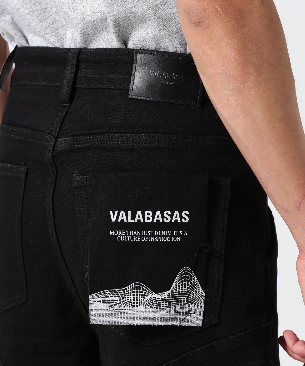 Valabasas/バラバサス/PATCH FADE  BLACK BAGGY J