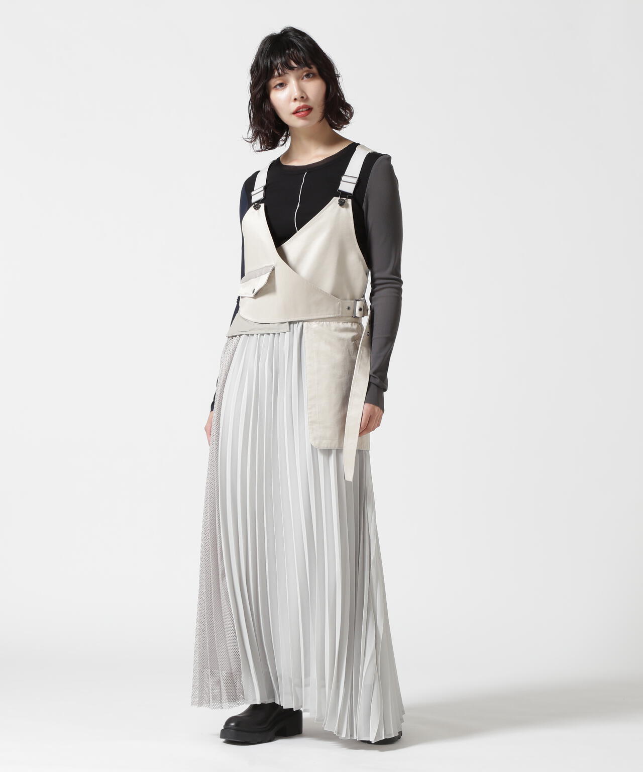 AULA AILA/アウラアイラ/DENIM COMBINATION JUMPER SKIRT