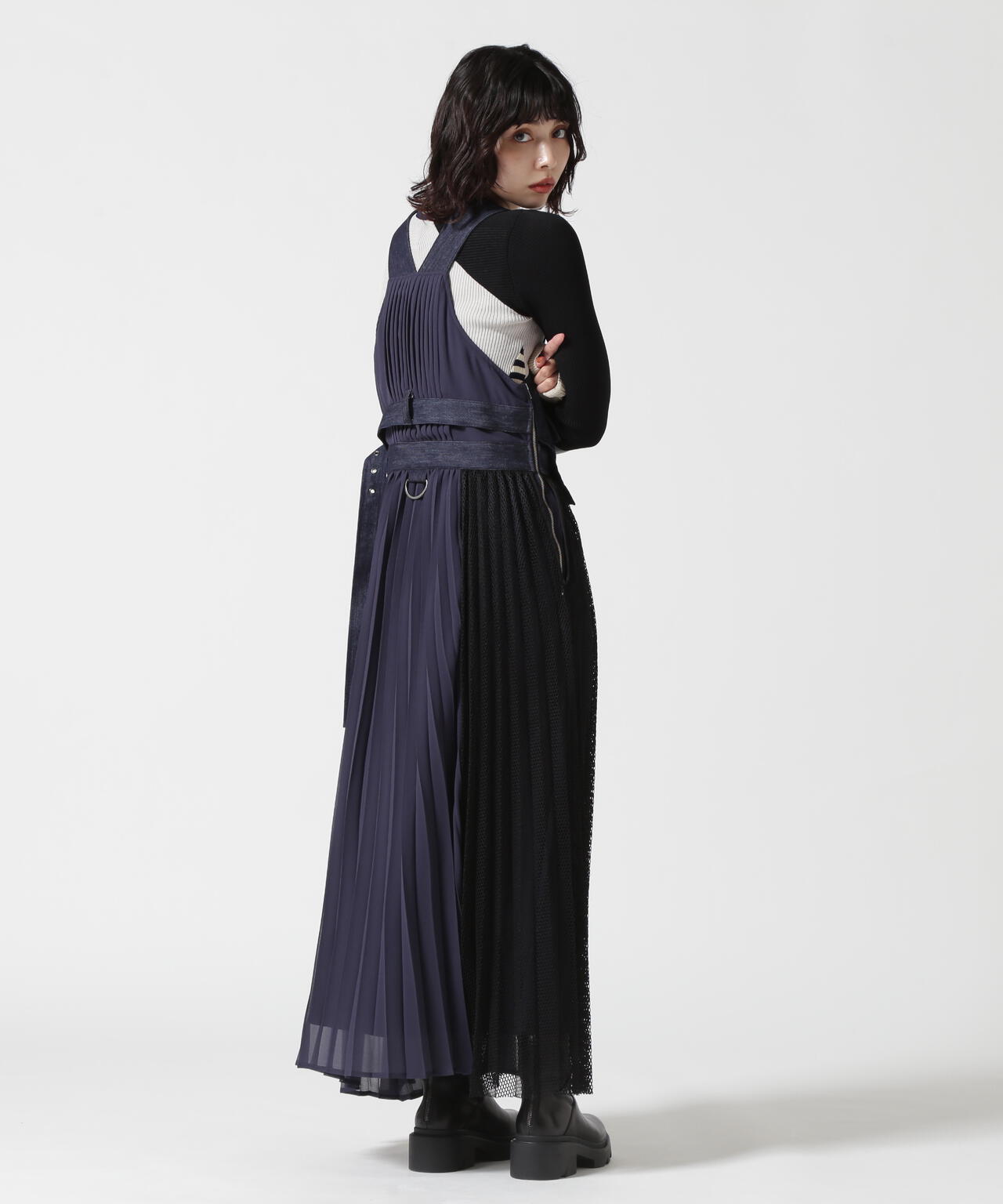 AULA AILA/アウラアイラ/DENIM COMBINATION JUMPER SKIRT