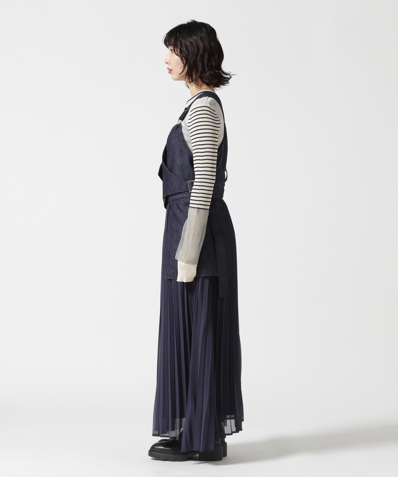 AULA AILA/アウラアイラ/DENIM COMBINATION JUMPER SKIRT