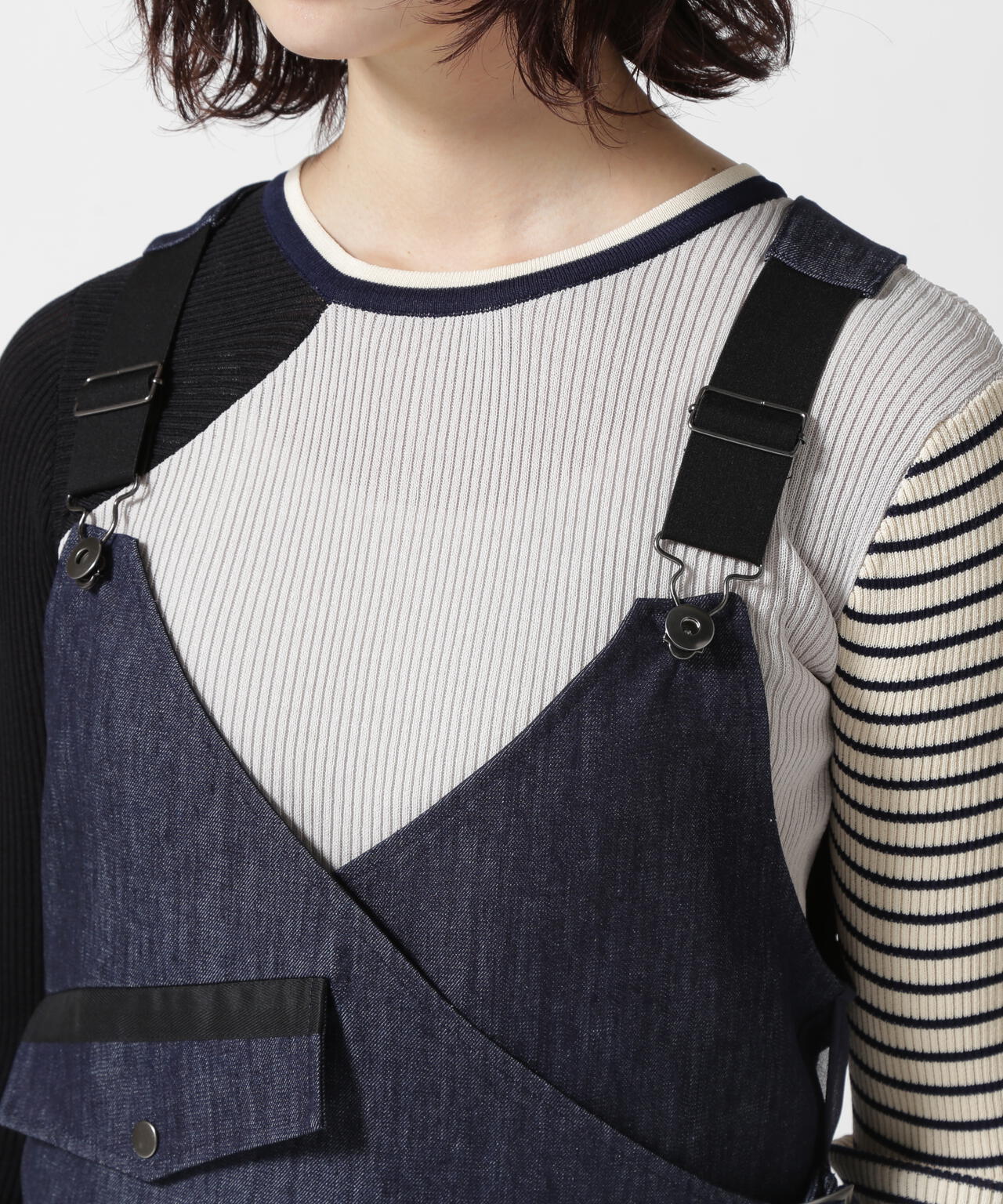AULA AILA/アウラアイラ/DENIM COMBINATION JUMPER SKIRT