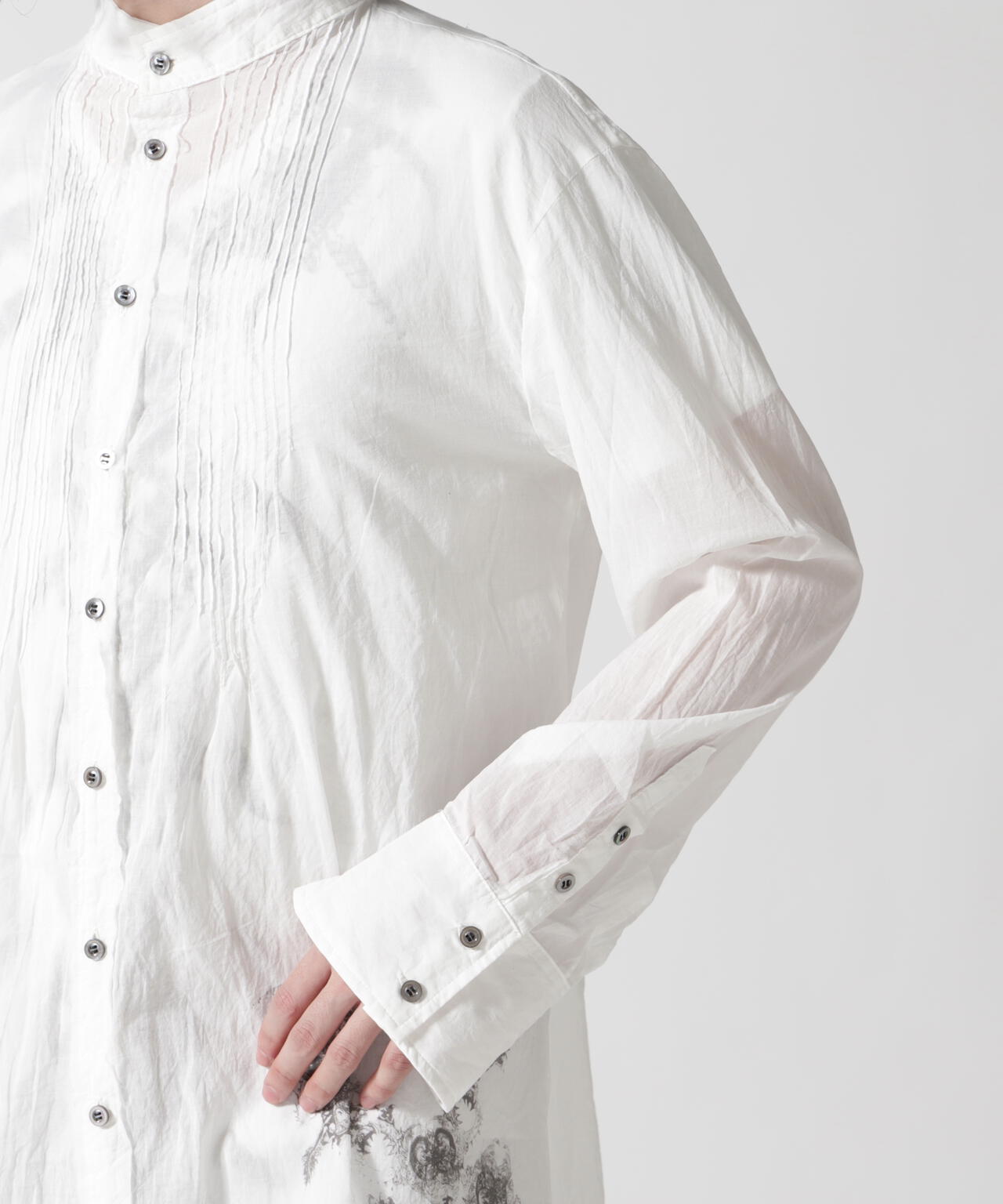 KMRii/ケムリ/別注Stand Collar Layer Shirt