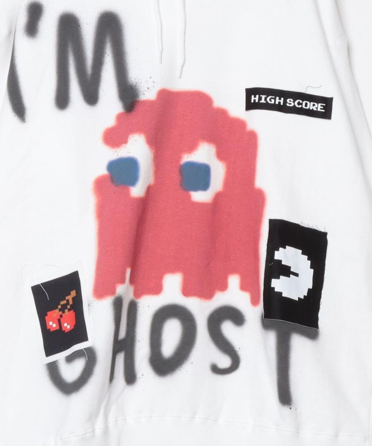 【GUERNIKA×パックマン】PAC-MAN PAINT HOODIE / GHOST