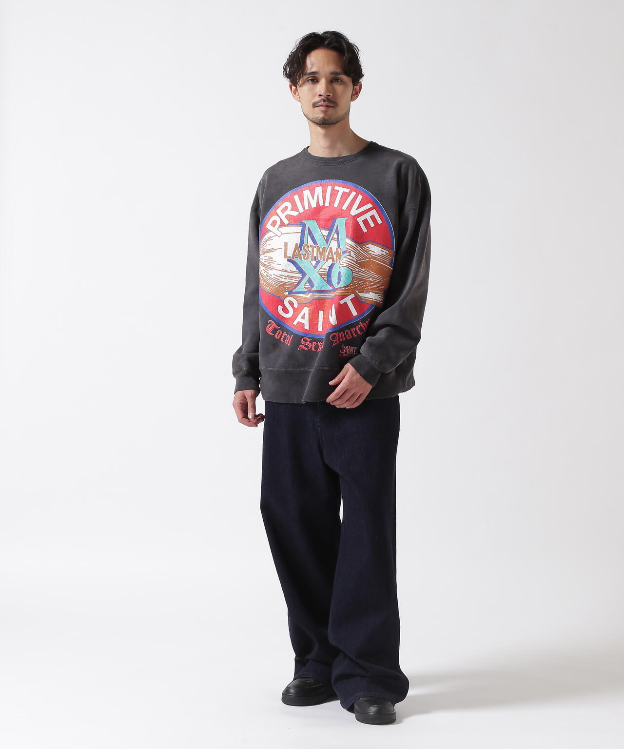 SAINT MICHAEL/セントマイケル/LM_CRW-N SWEAT / PRIMITIVE /BLK