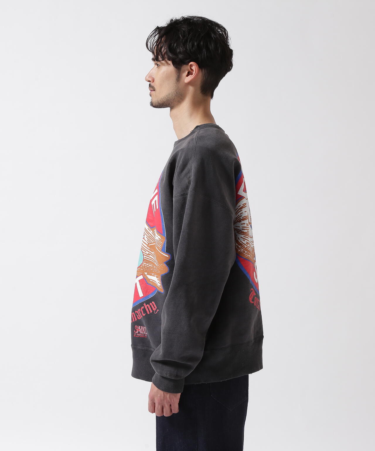 SAINT MICHAEL/セントマイケル/LM_CRW-N SWEAT / PRIMITIVE /BLK