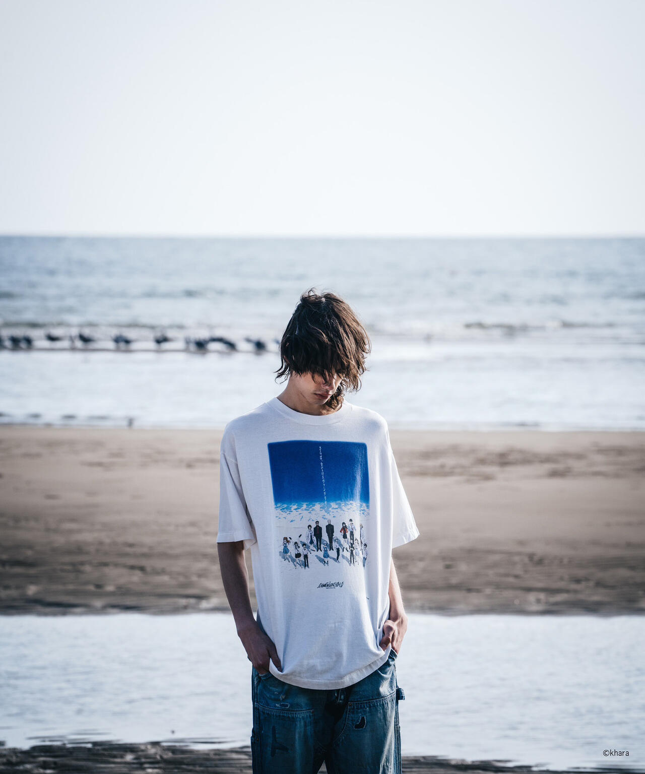 SAINT MICHAEL/セントマイケル/EV_SS TEE - BLUE WHITE