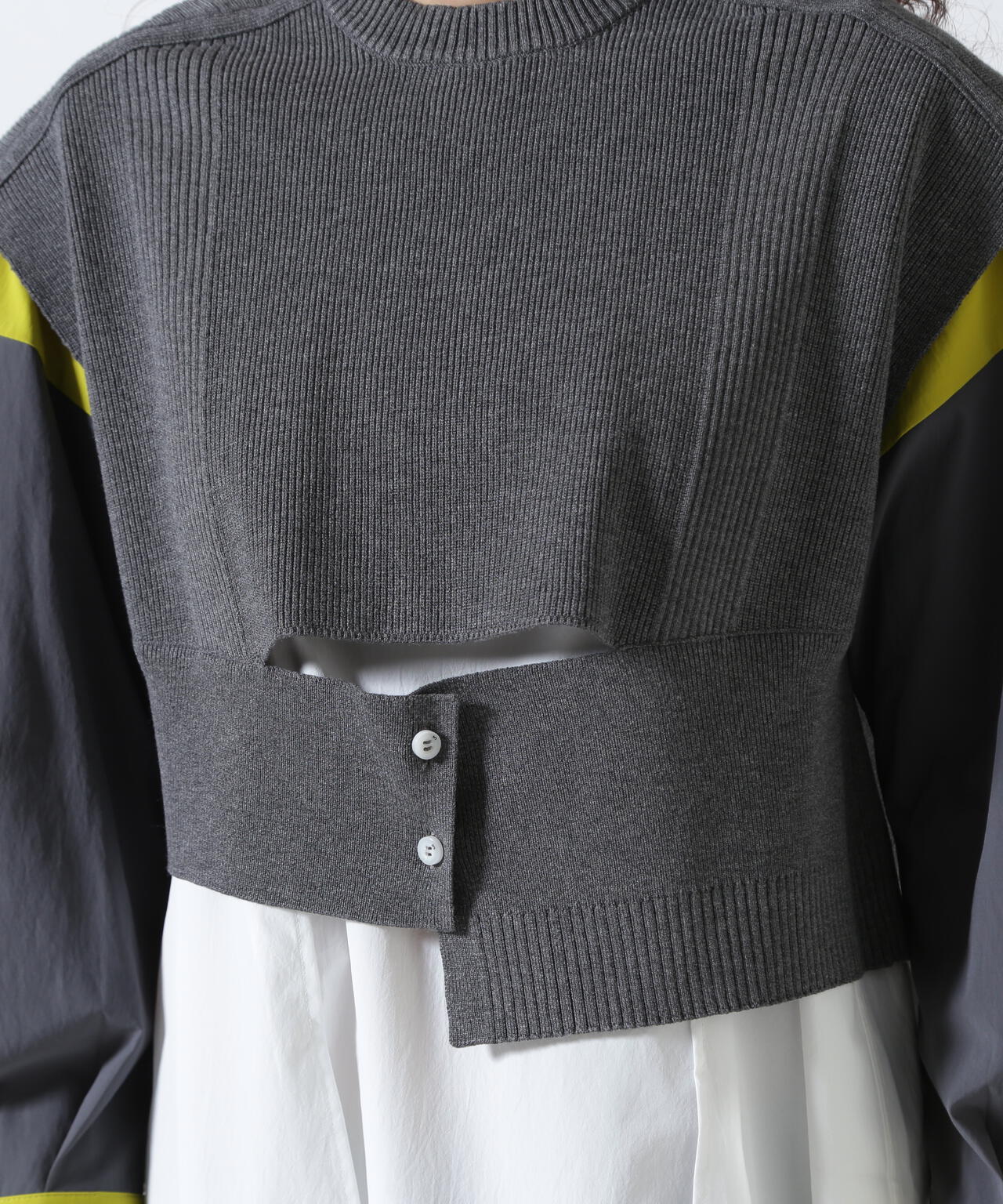 UN3D./アンスリード/KNIT VEST DOCKING SHIRT/ニットベストドッキングシャツ
