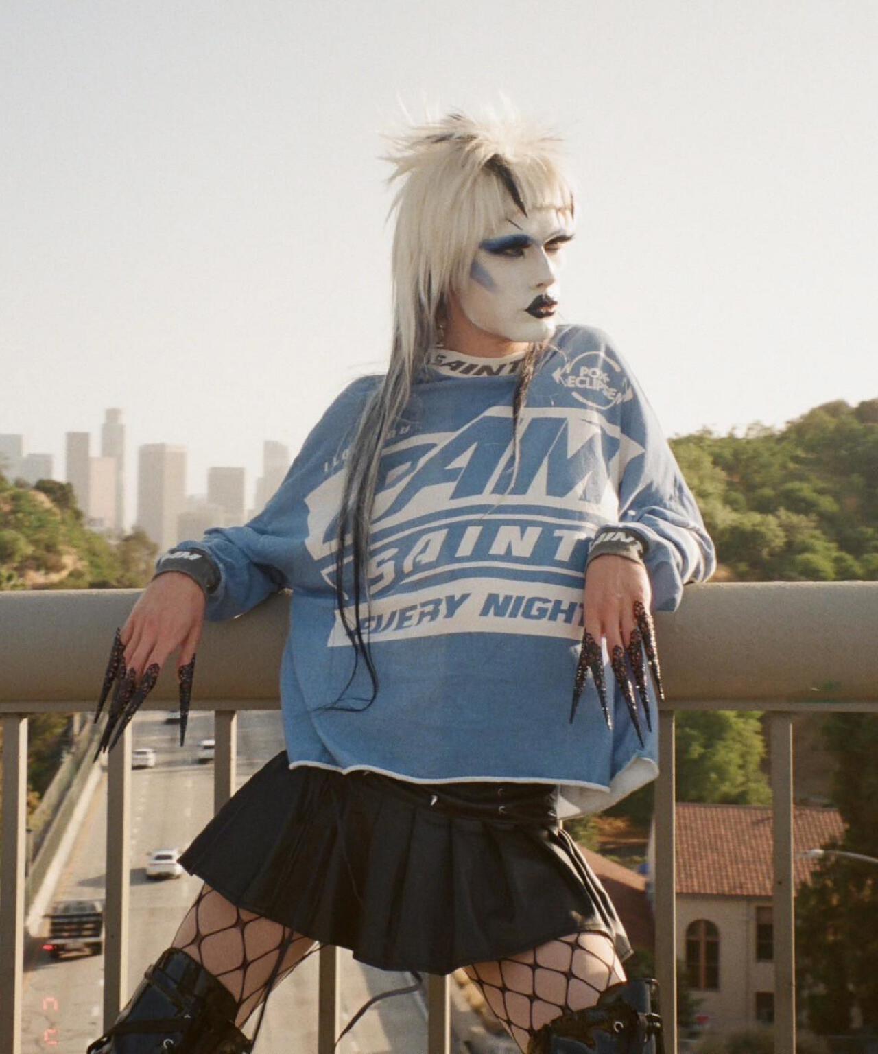 SAINT MICHAEL/セントマイケル/PAM_LS TEE/SAINT PAM/BLUE