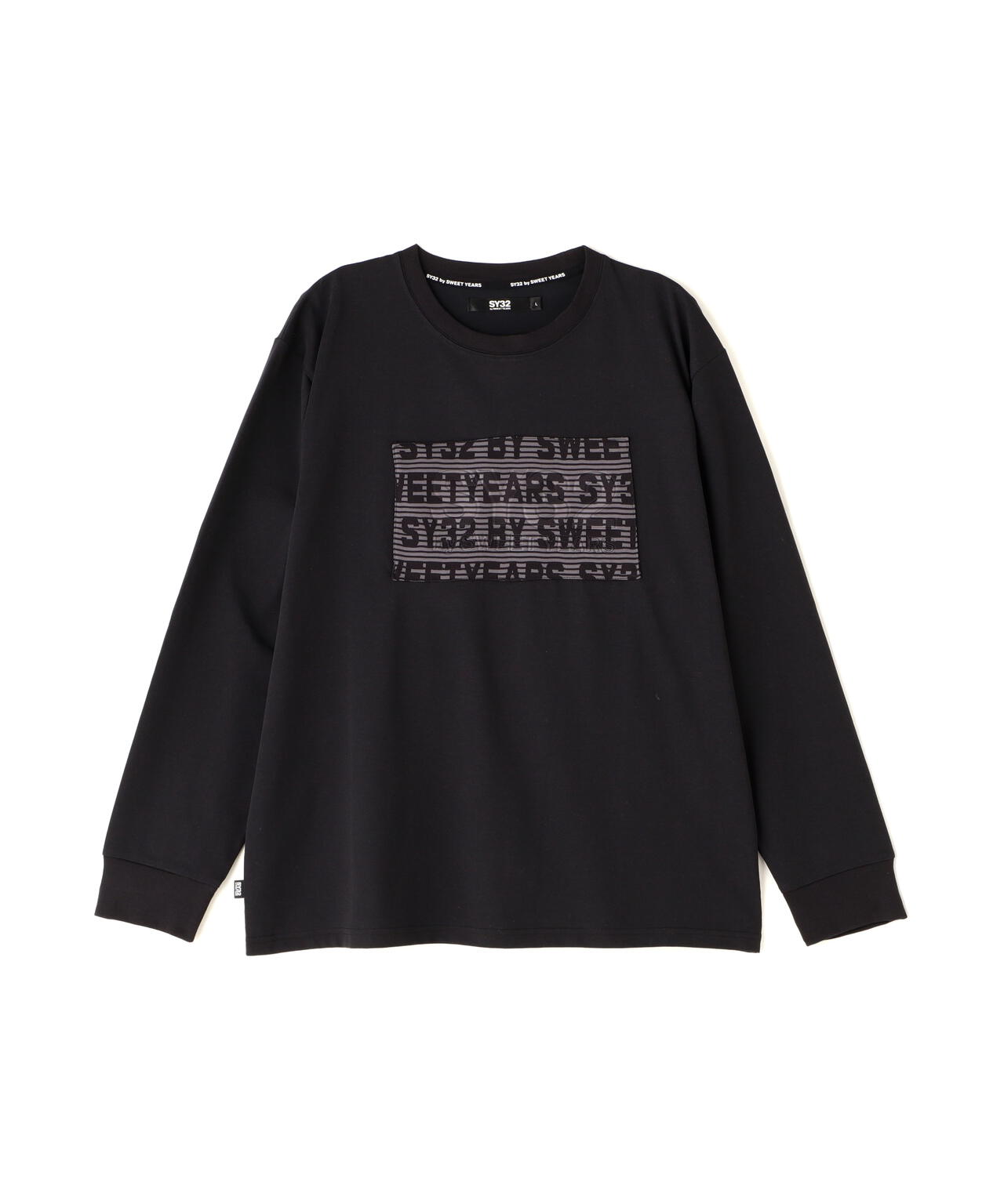 SY32 by SWEET YEARS /JACQUARD EMBOSS LOGO L/S T