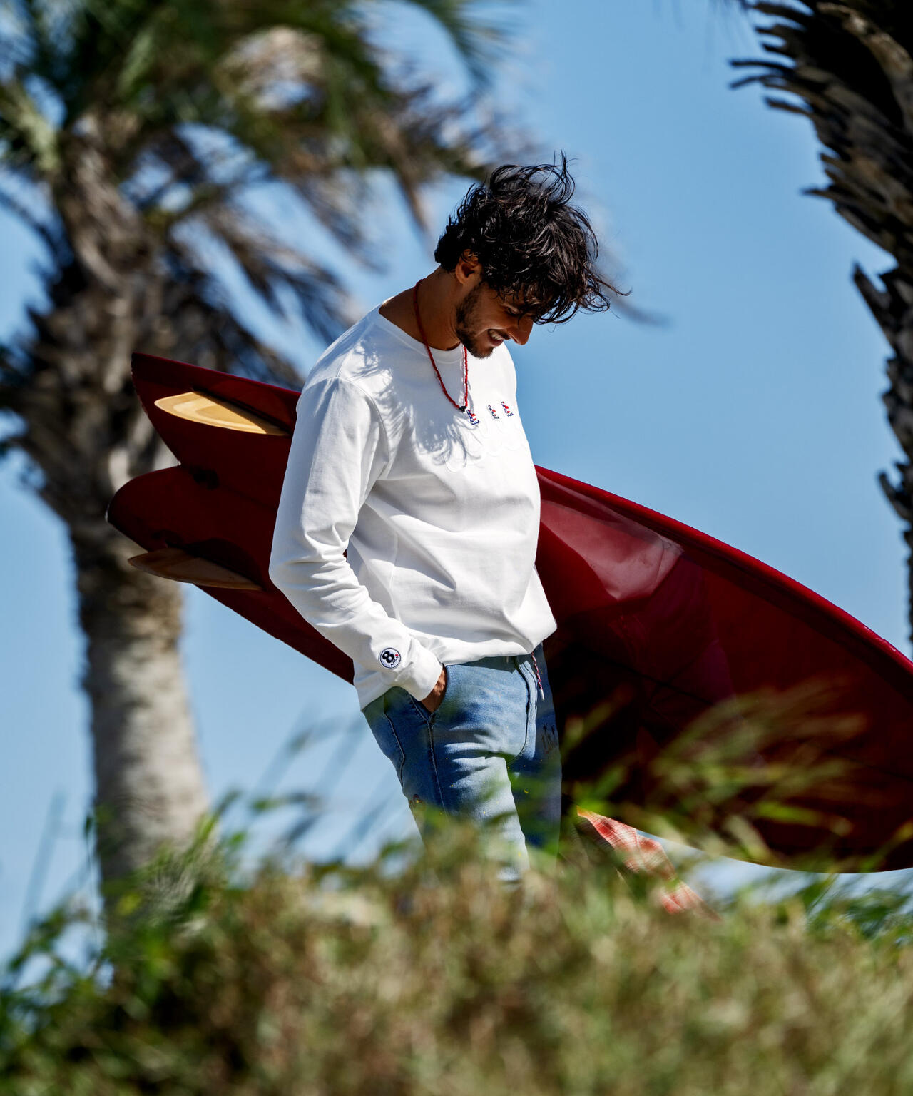 muta MARINE/ムータ マリン/別注 Three America Heart LS TEE