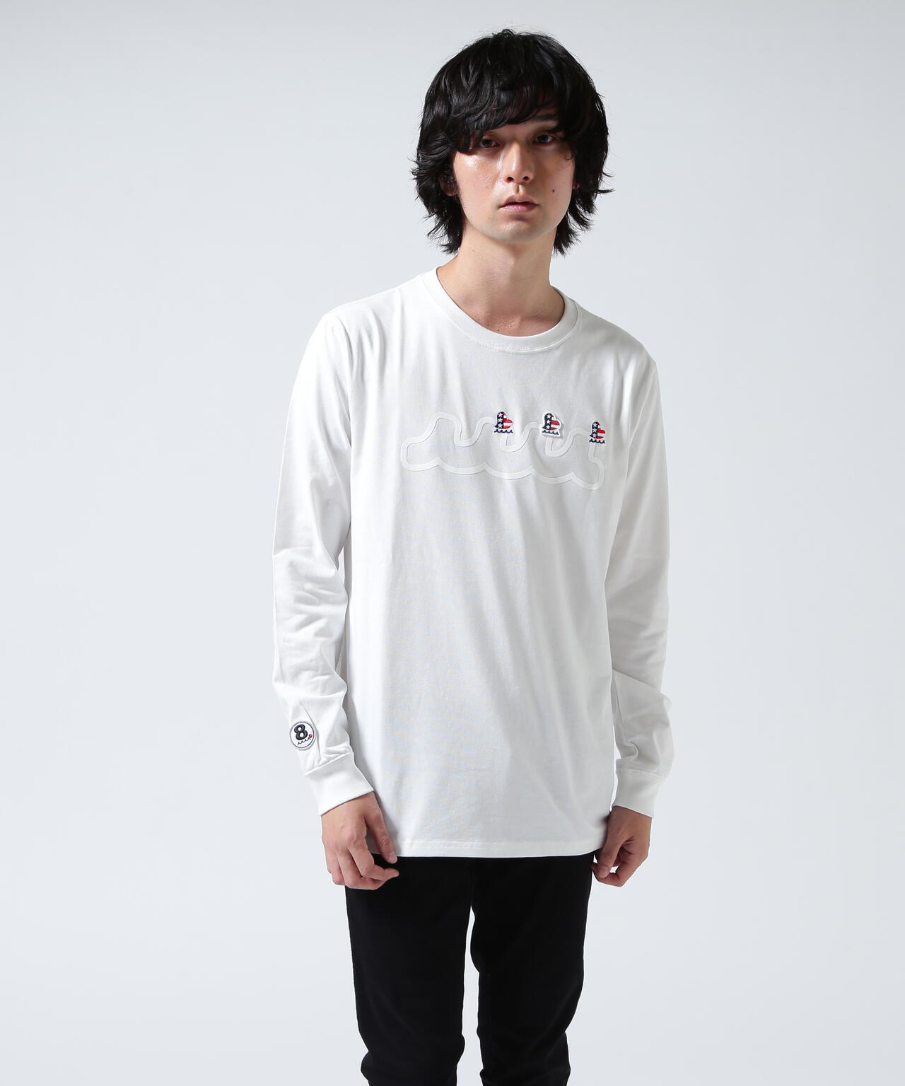 muta MARINE/ムータ マリン/別注 Three America Heart LS TEE