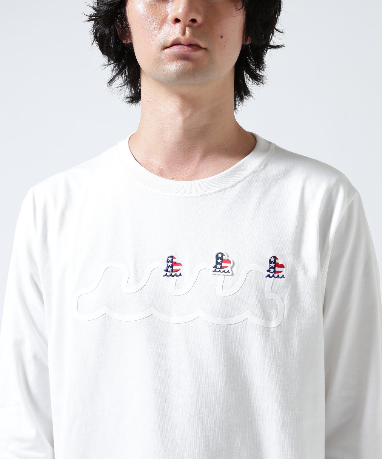 muta MARINE/ムータ マリン/別注 Three America Heart LS TEE