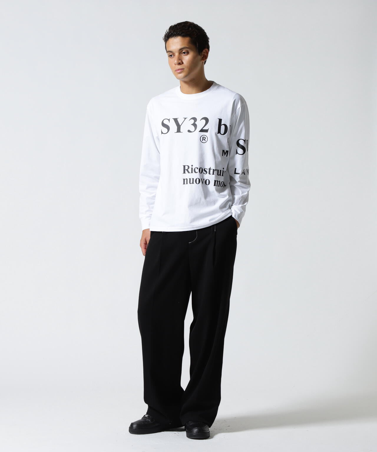 SY32 by SWEET YEARS/NEW SEPARATE GRAPHIC L/S TEE