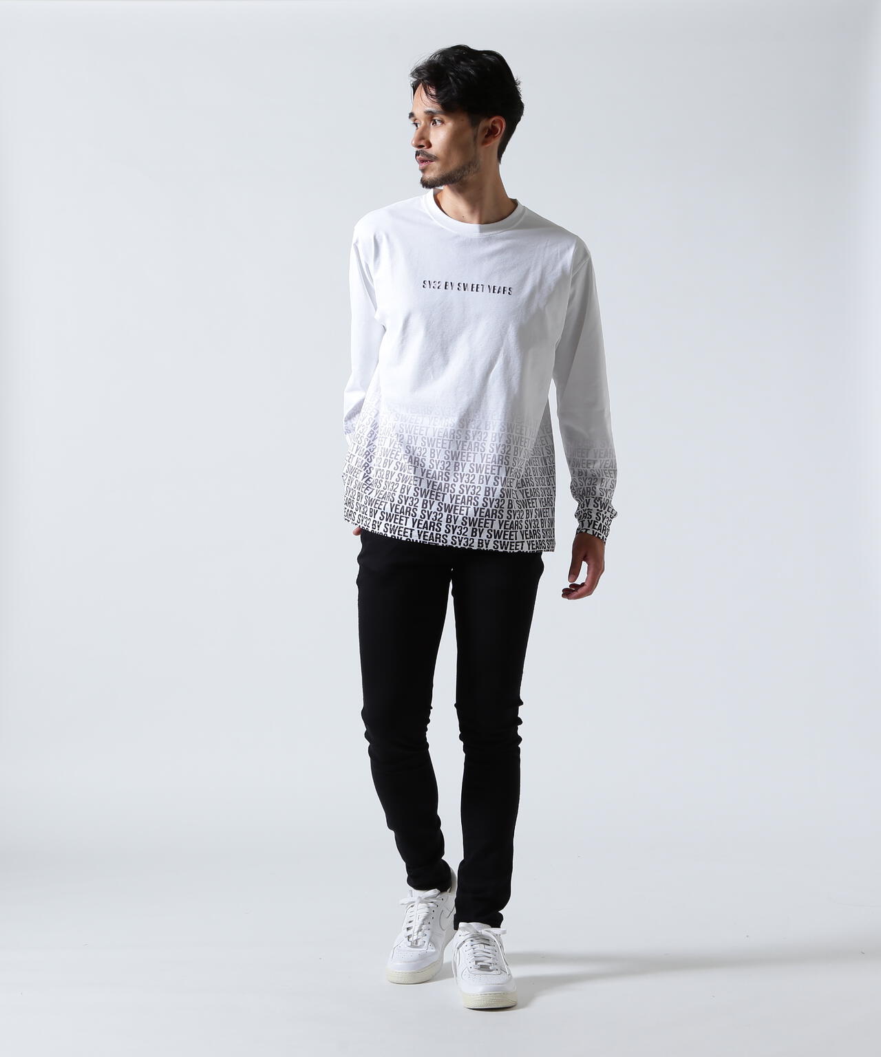 SY32 by SWEET YEARS/GRADATION LOGO L/S TEE