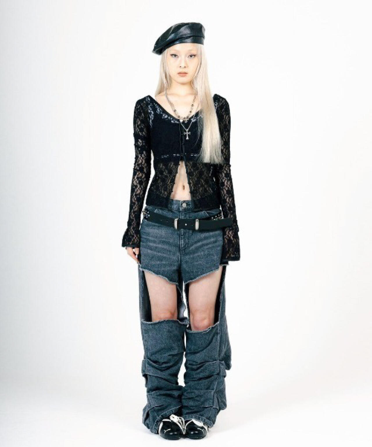 MITSUKI/ミツキ/LACE V NECK TOPS
