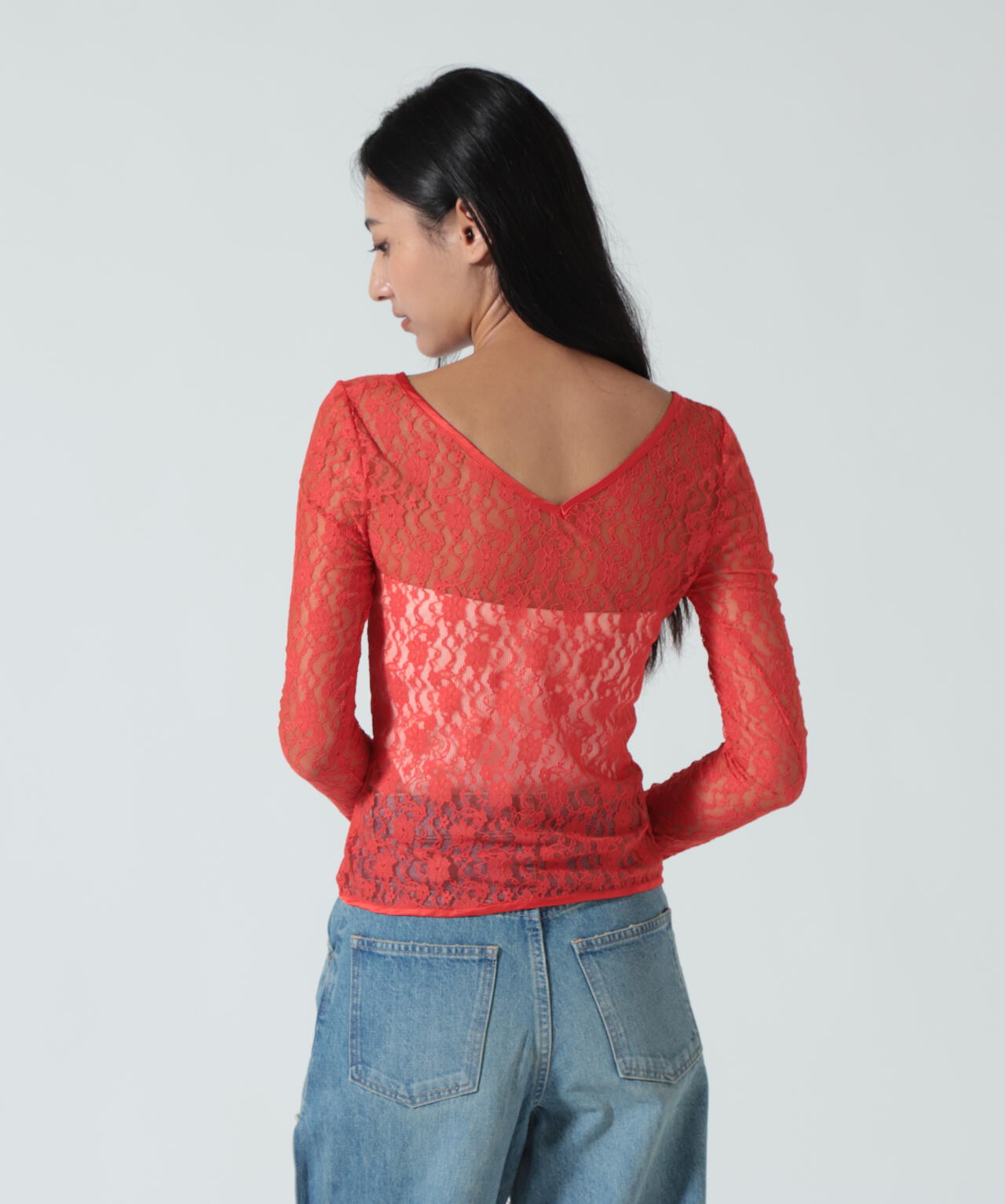 MITSUKI/ミツキ/LACE V NECK TOPS