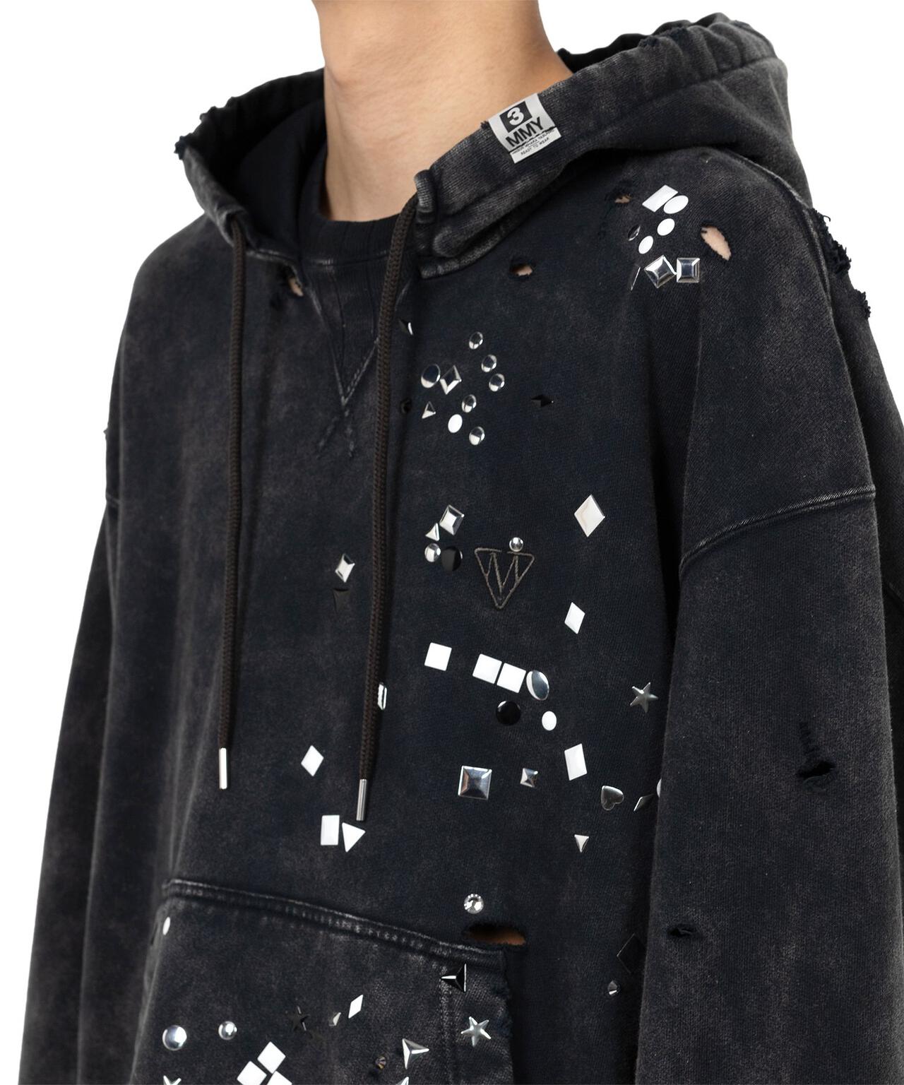 Maison MIHARAYASUHIRO/メゾン ミハラヤスヒロ/EMBELLISHED BLEACHED HOODIE