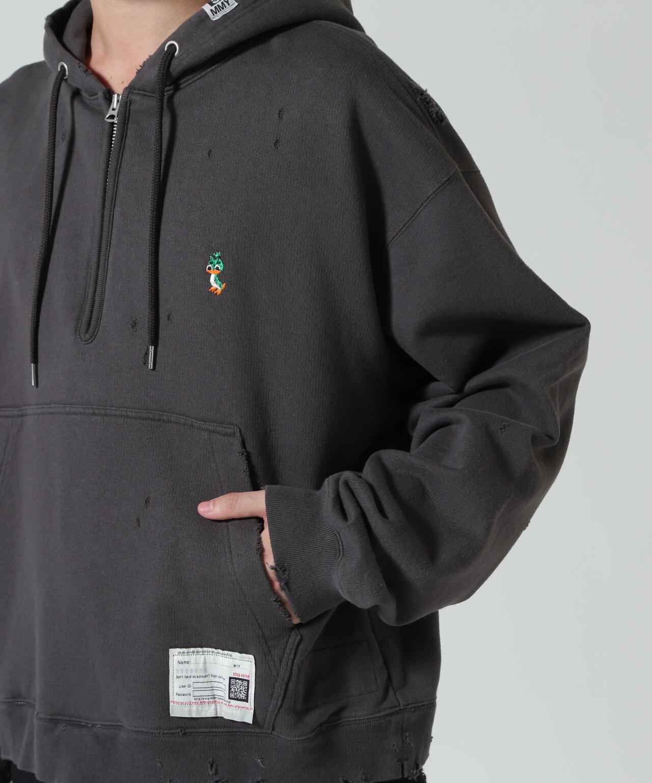Maison MIHARAYASUHIRO/メゾン ミハラヤスヒロ/TRIPLE LAYERED HALF ZIP HOODIE