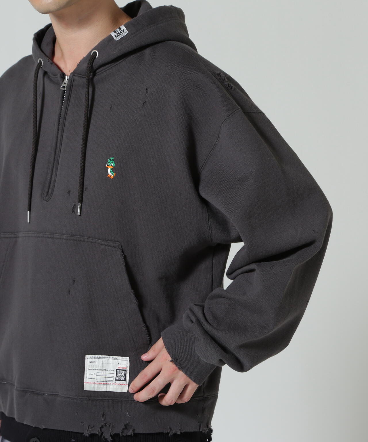 Maison MIHARAYASUHIRO/メゾン ミハラヤスヒロ/TRIPLE LAYERED HALF ZIP HOODIE
