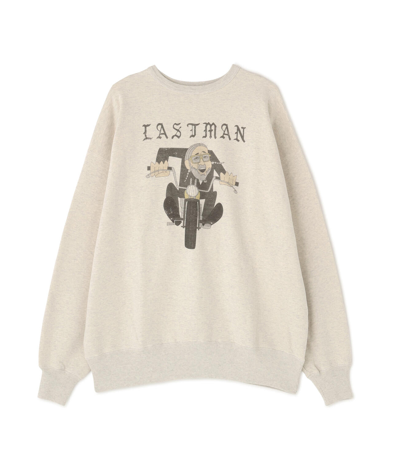 LASTMAN/ラストマン/PRINTED CREW NECK -EASY RIDER OATMEAL (252LM-CT15)