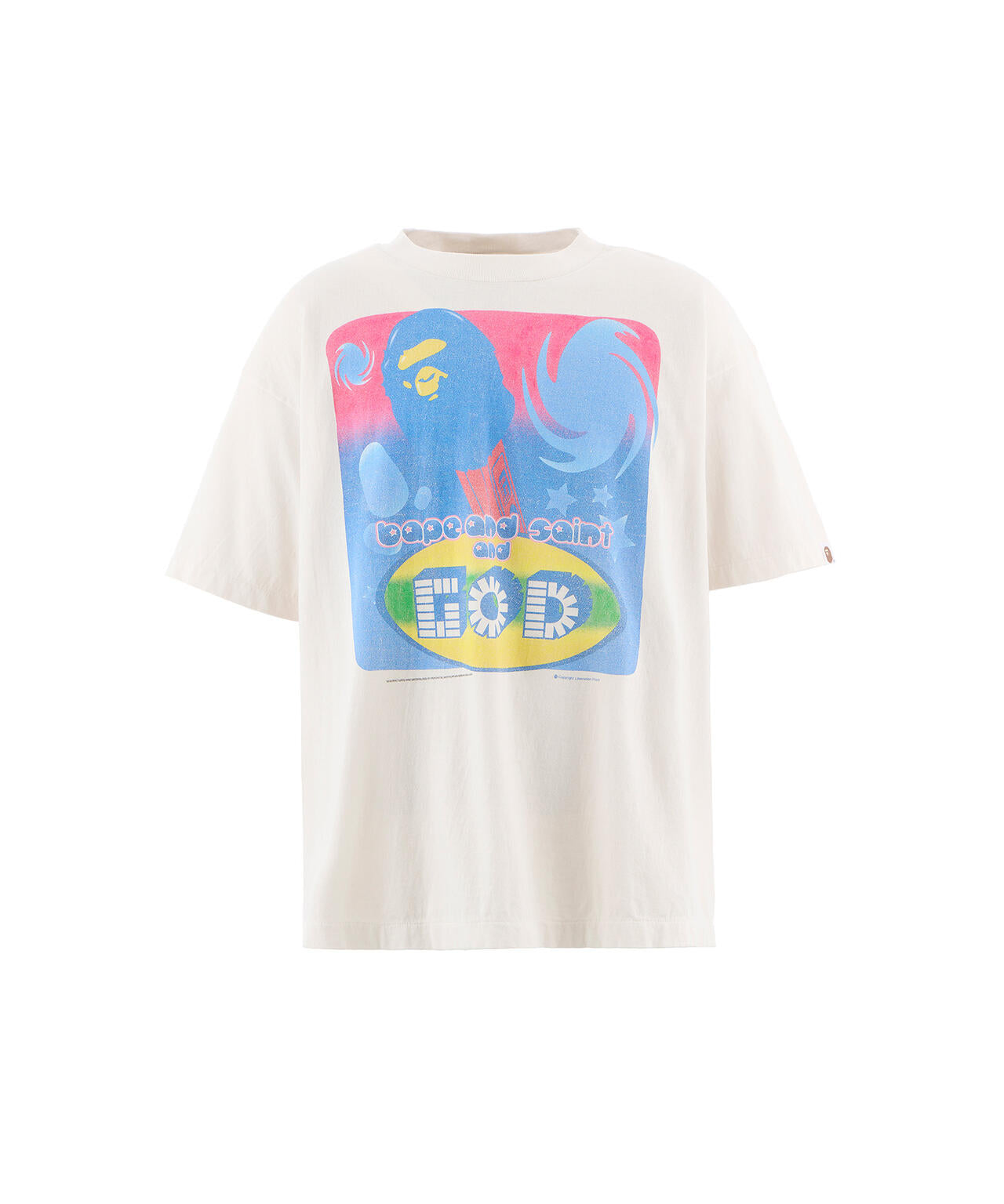 SAINT MICHAEL/セントマイケル/BAPE_SS TEE/GOD/WHITE