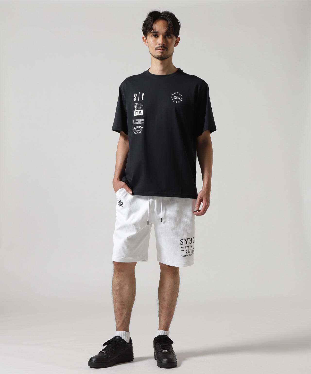 SY32 by SWEET YEARS/エスワイサーティトゥ バイ スィートイヤーズ/MULTI LOGO GRAPHIC TEE