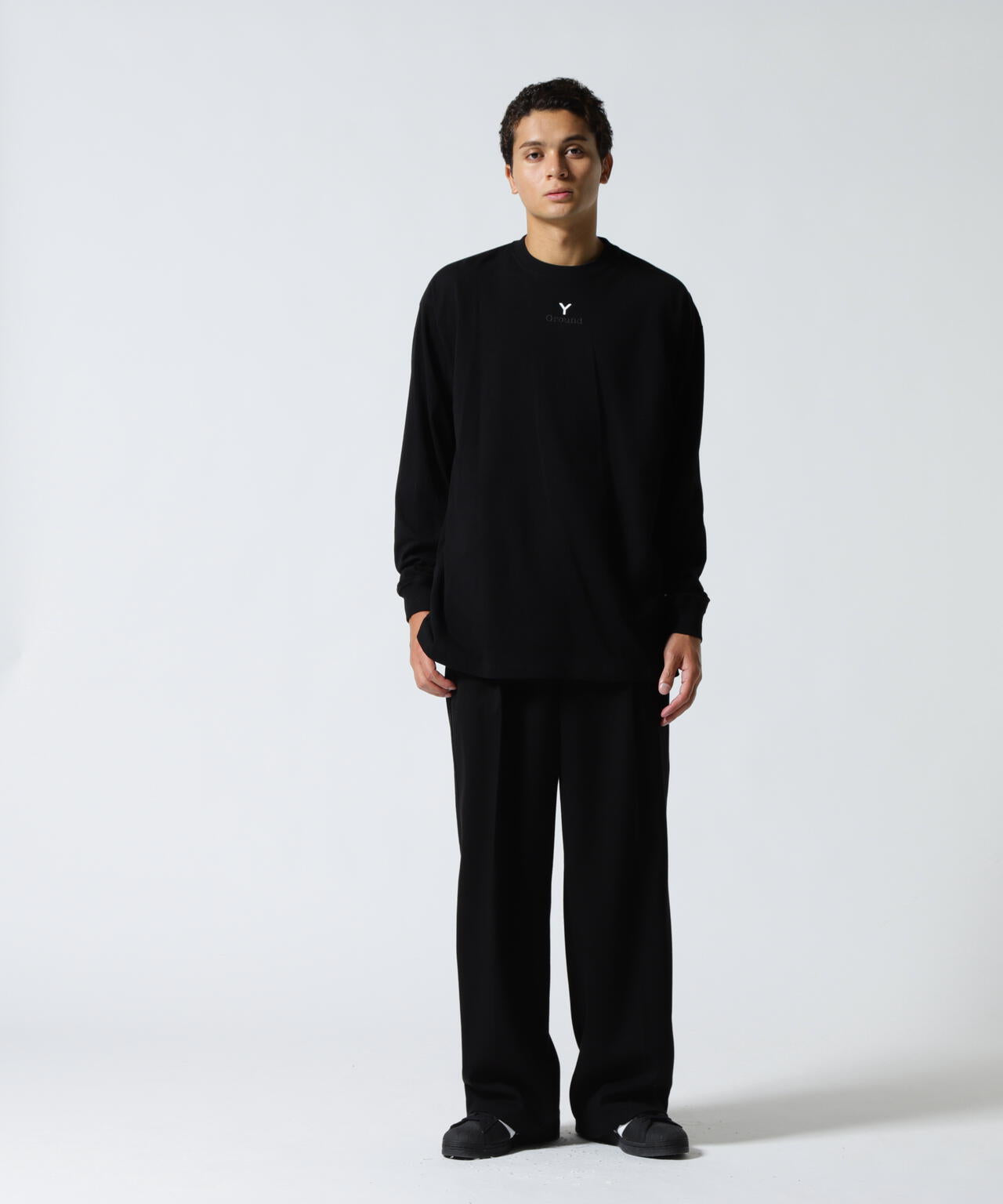 Ground Y×NEW ERA /LOGO OVERSIZED PERFORMANCE LS TEE