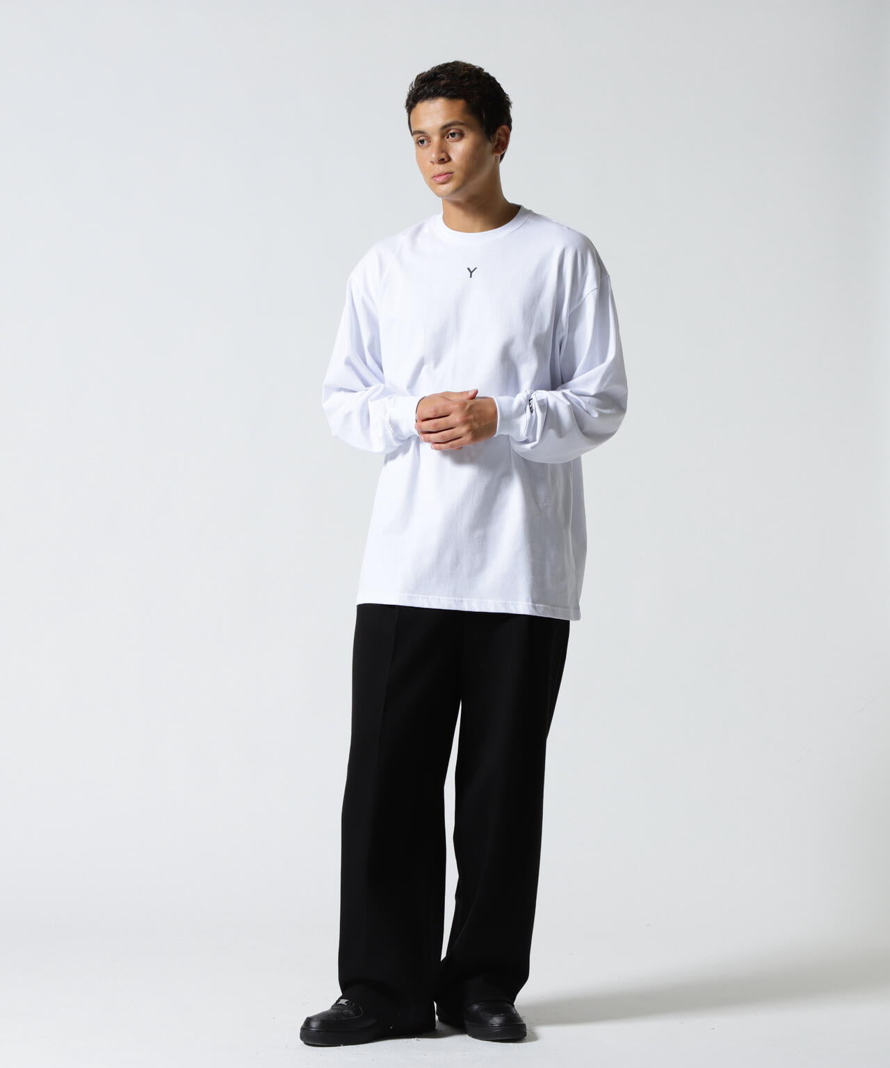 Ground Y×NEW ERA /LOGO OVERSIZED PERFORMANCE LS TEE