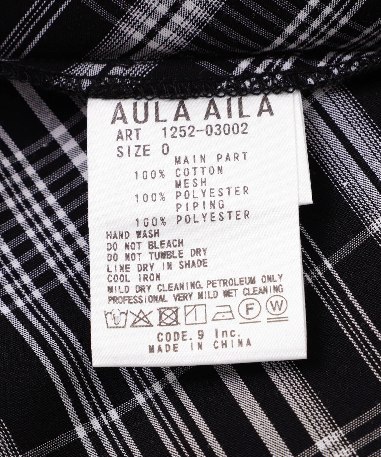 AULA AILA/アウラアイラ/CHECK CAMISOLE ONE PIECE