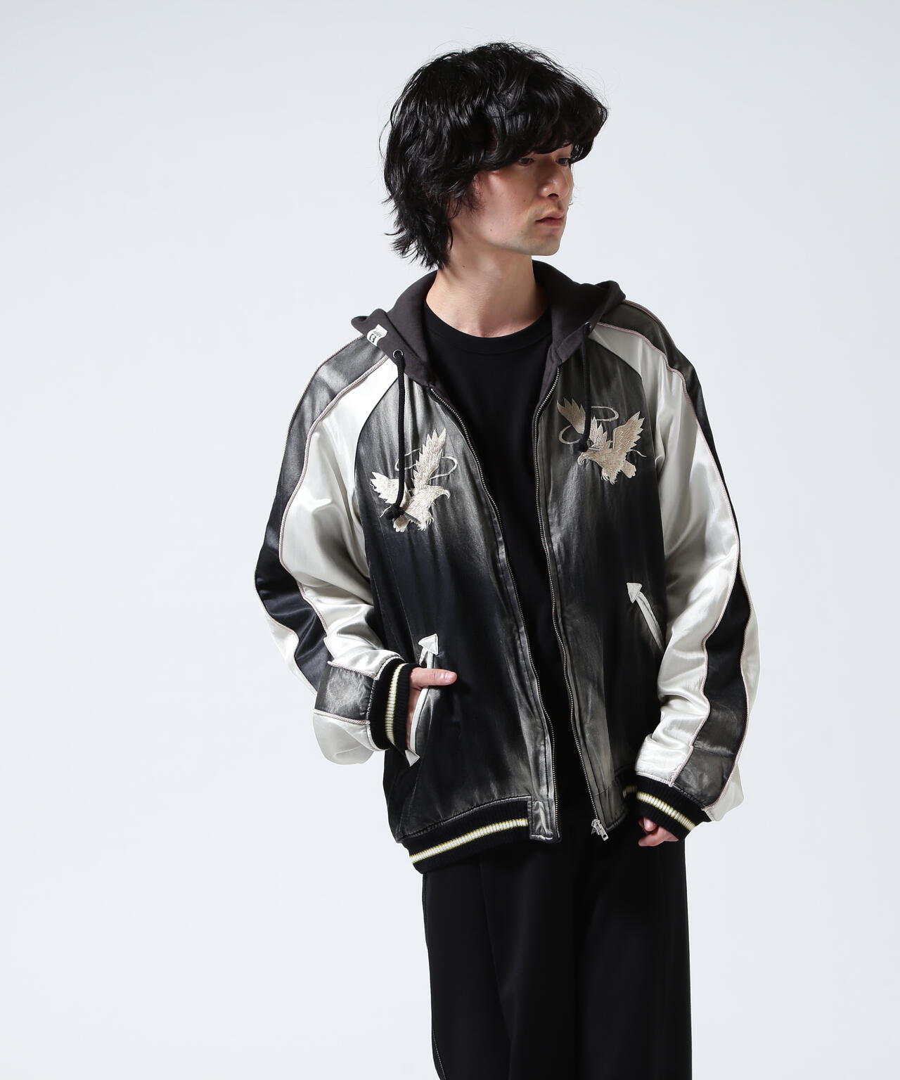 Maison MIHARAYASUHIRO/Reversible Hoodie Layered Souvenir Jacket