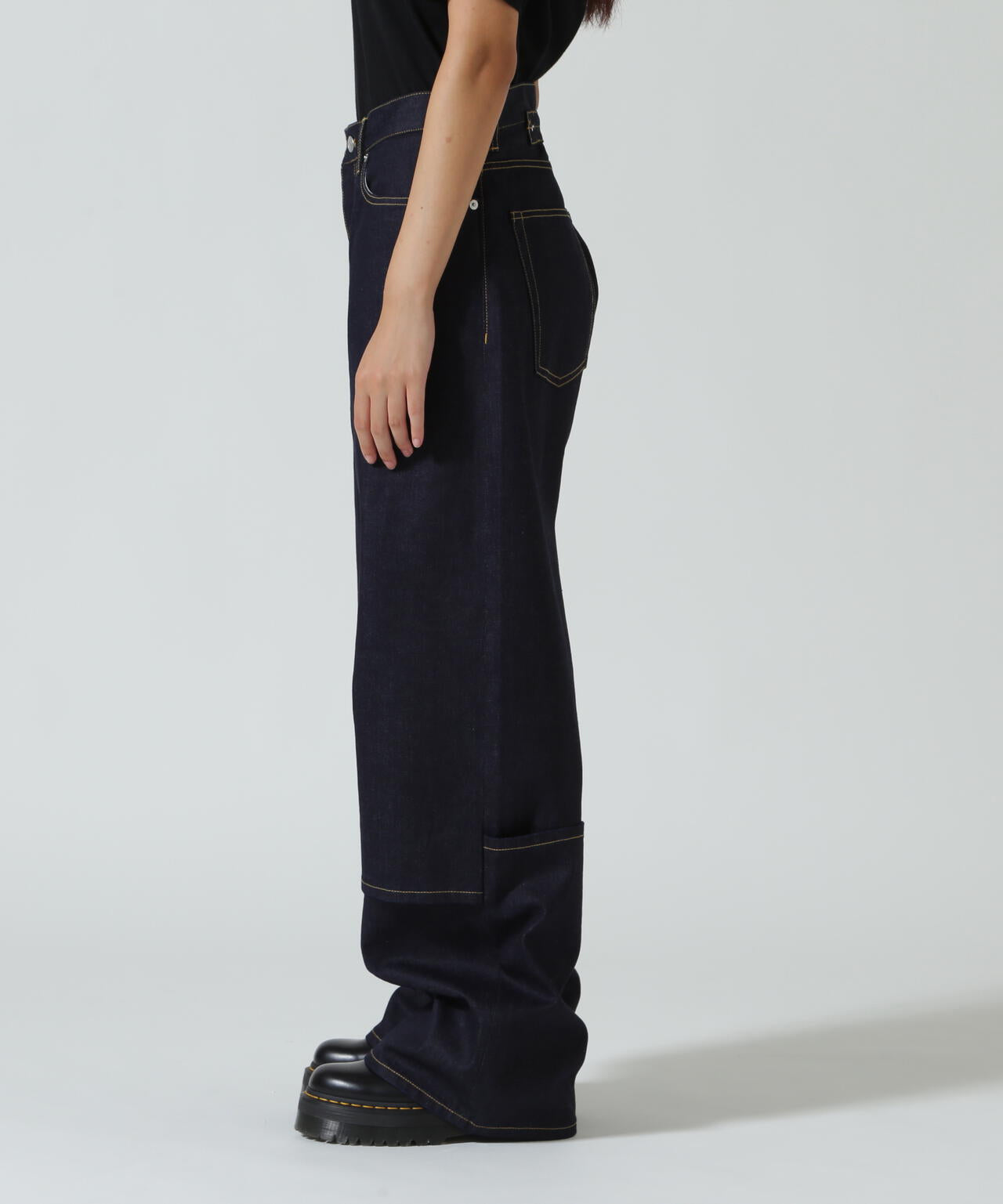 beautiful people/ビューティフルピープル/selvedge denim flip hem pants