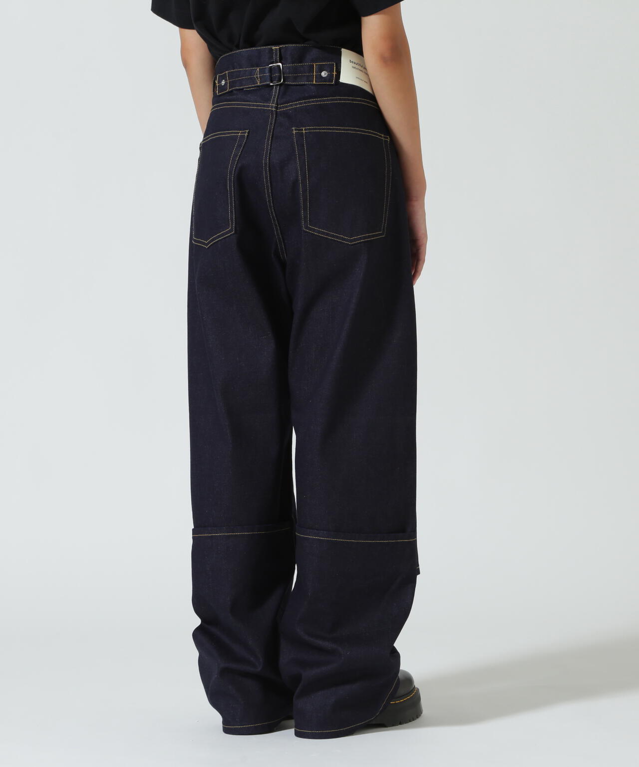 beautiful people/ビューティフルピープル/selvedge denim flip hem pants