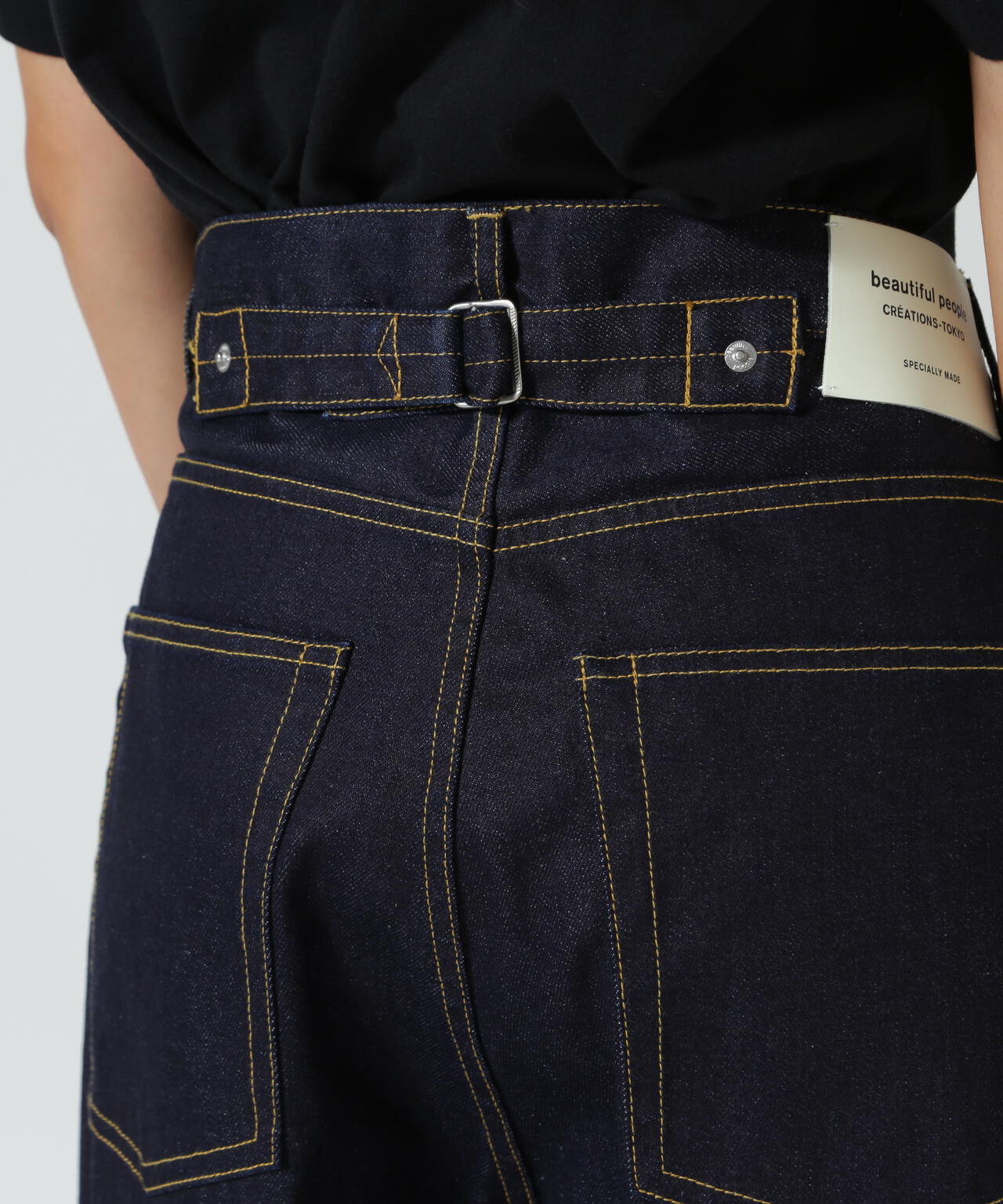 beautiful people/ビューティフルピープル/selvedge denim flip hem pants