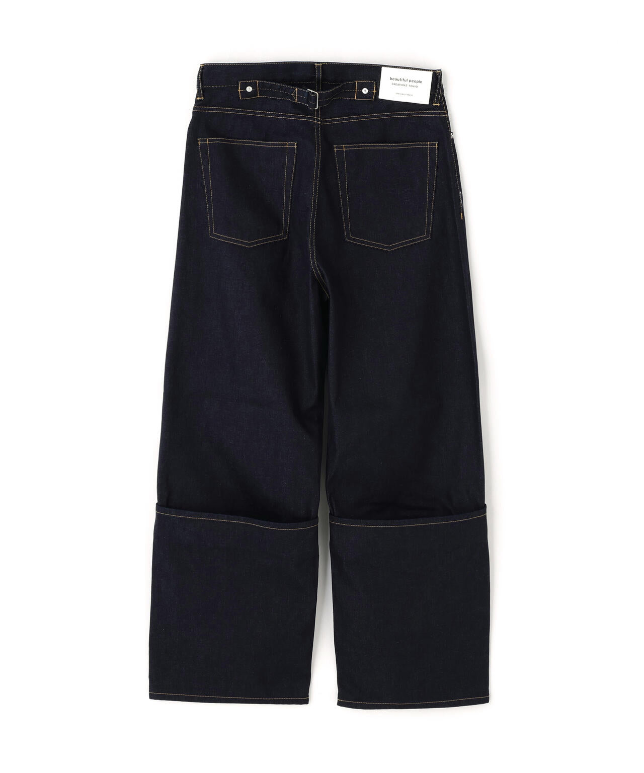 beautiful people/ビューティフルピープル/selvedge denim flip hem pants