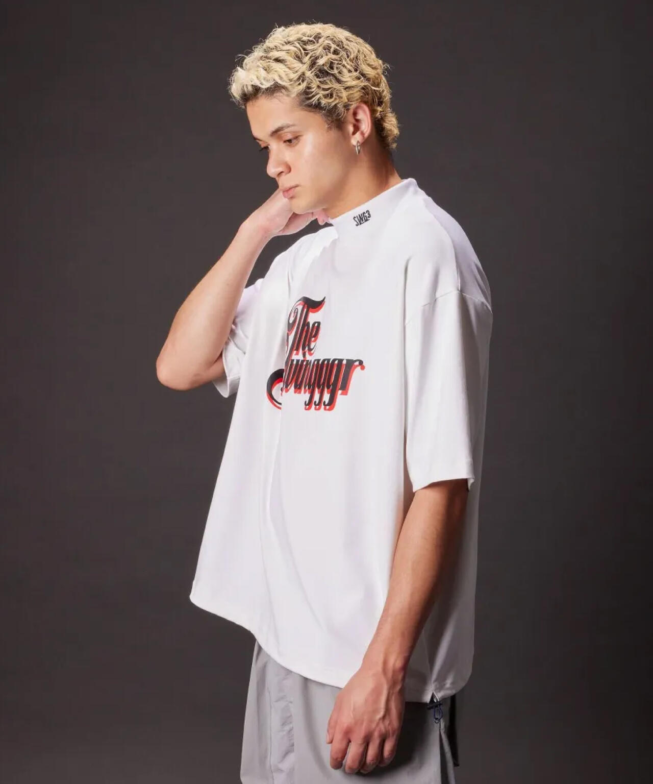 THE SWINGGGR/ザ スウィンガー/DOUBLE COL MOCK NECK TEE