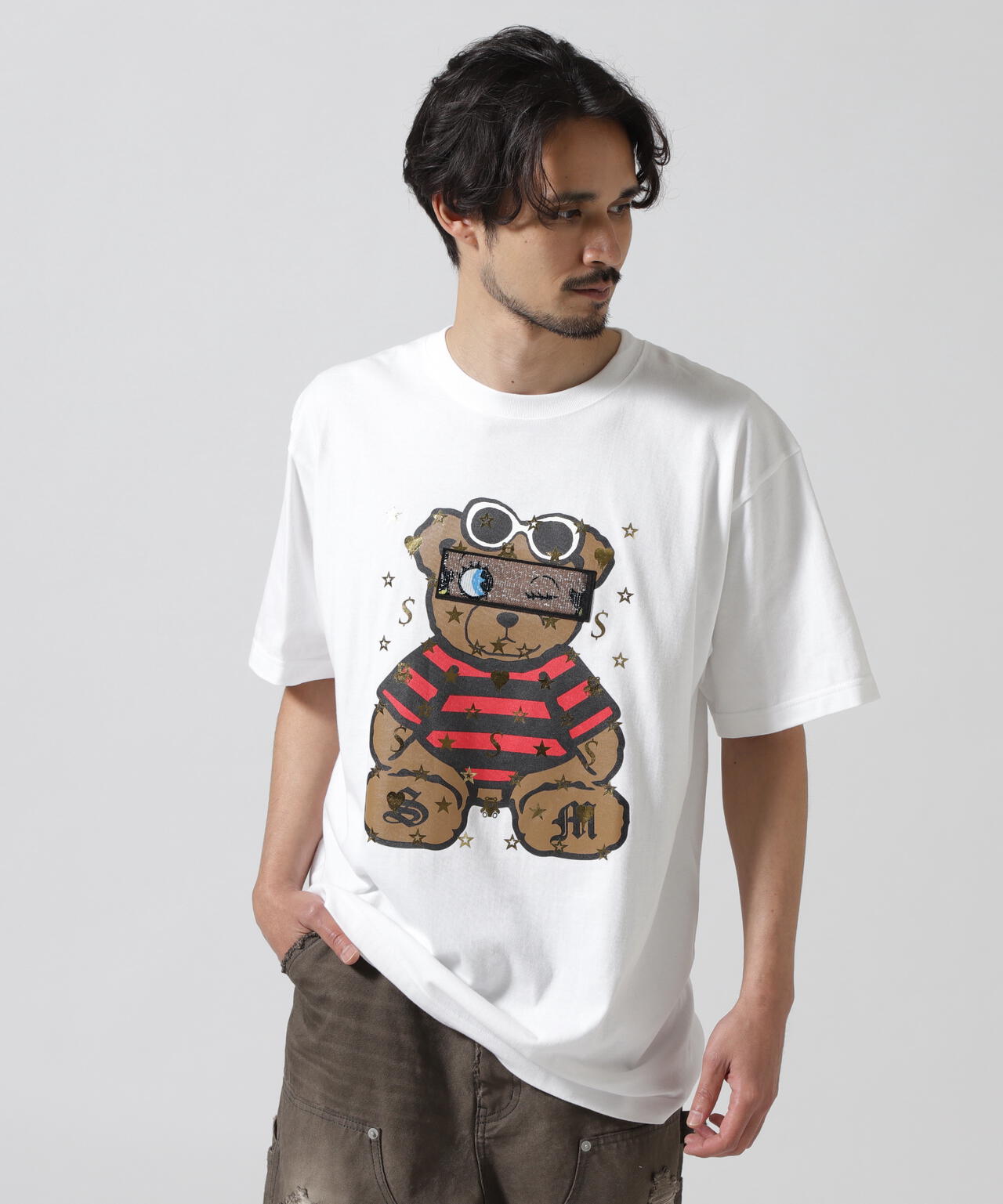 STUD MUFFIN/スタッドマフィン/BEAR シークイン SS TEE