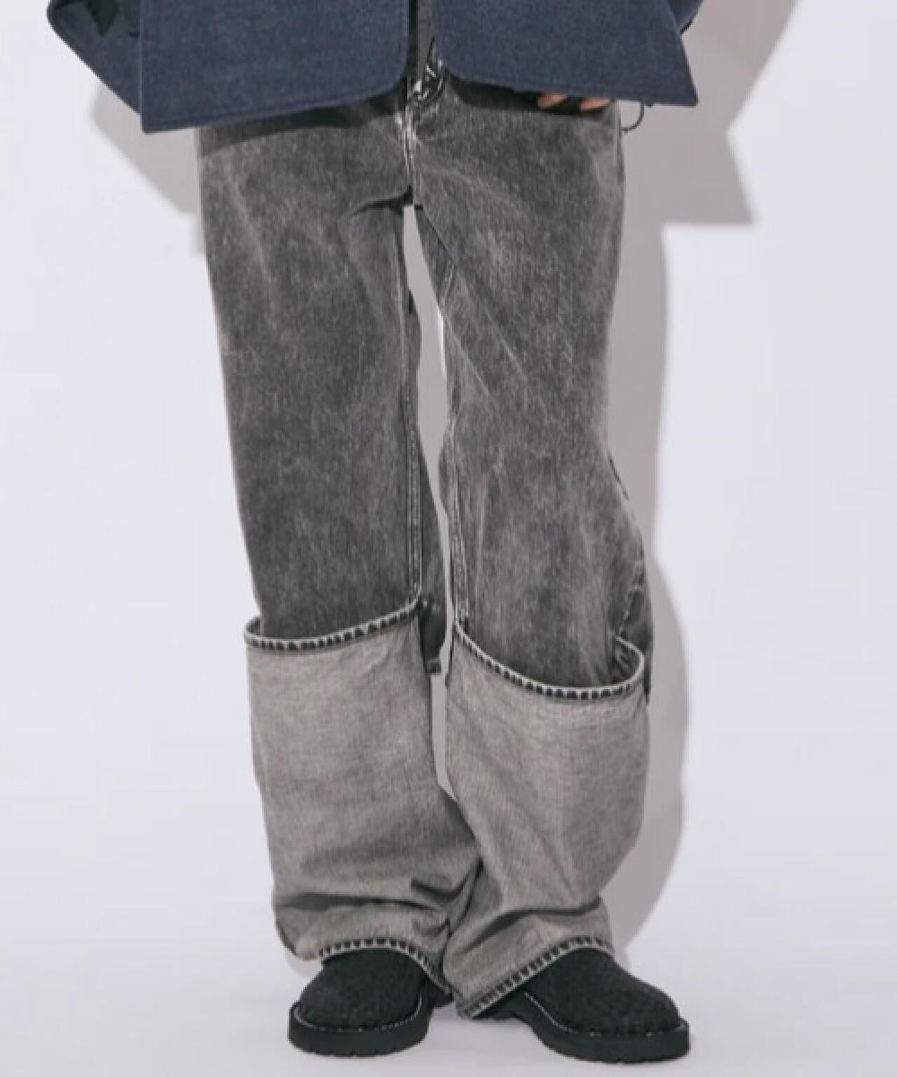 beautiful peopl/ビューティフルピープル/selvedge denim flip hem pants