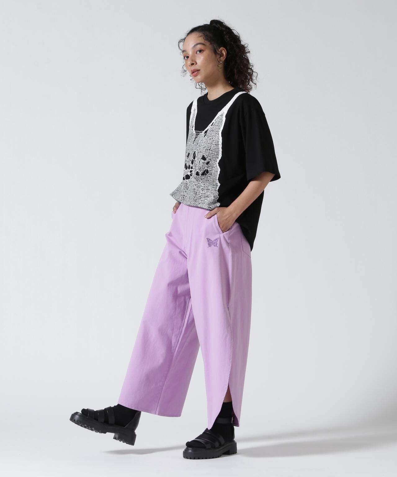 ANNA SUI NYC/アナ スイ エヌワイシー/サイドスリットデニムロングパンツ