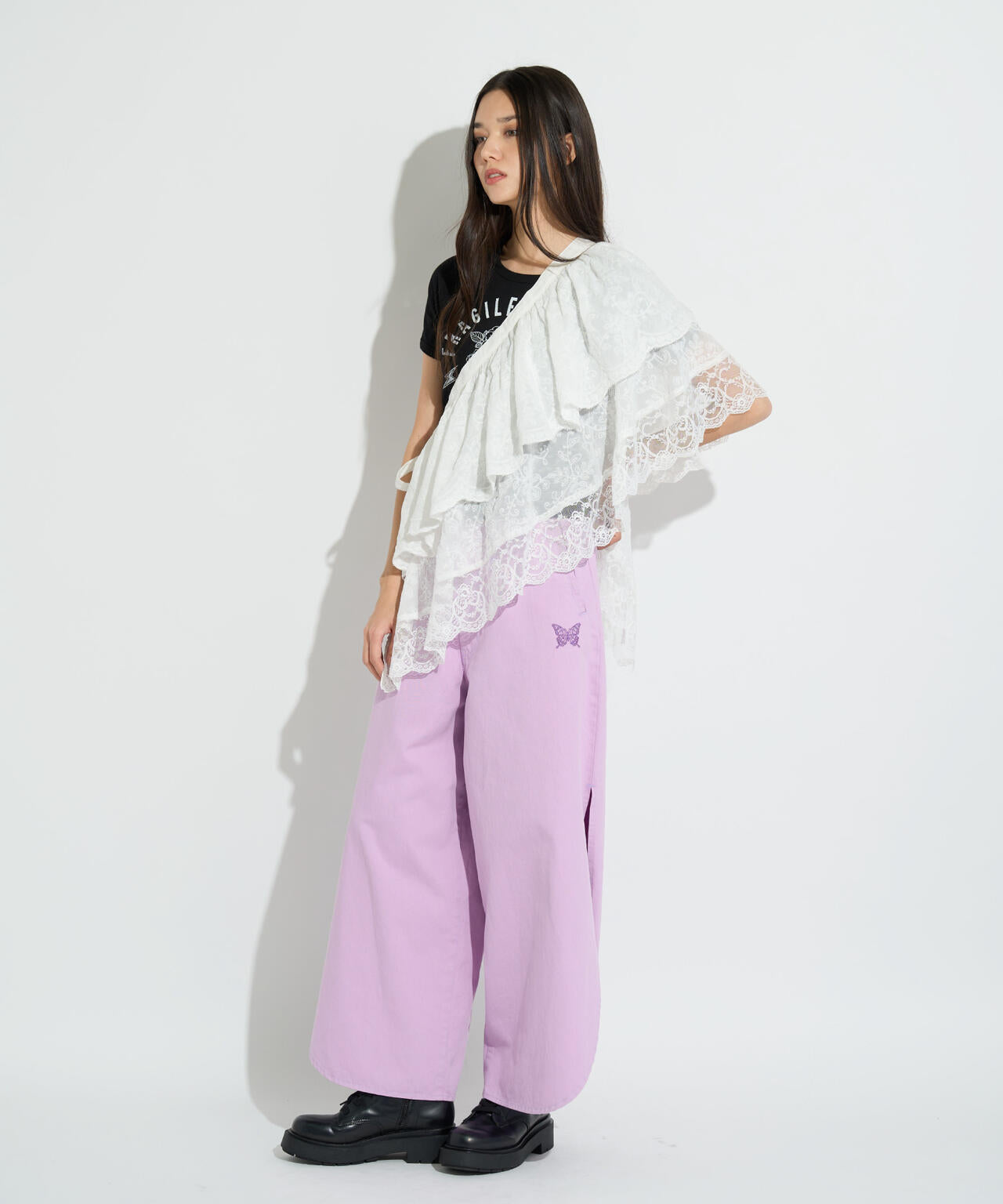 ANNA SUI NYC/アナ スイ エヌワイシー/アシメレーススカート