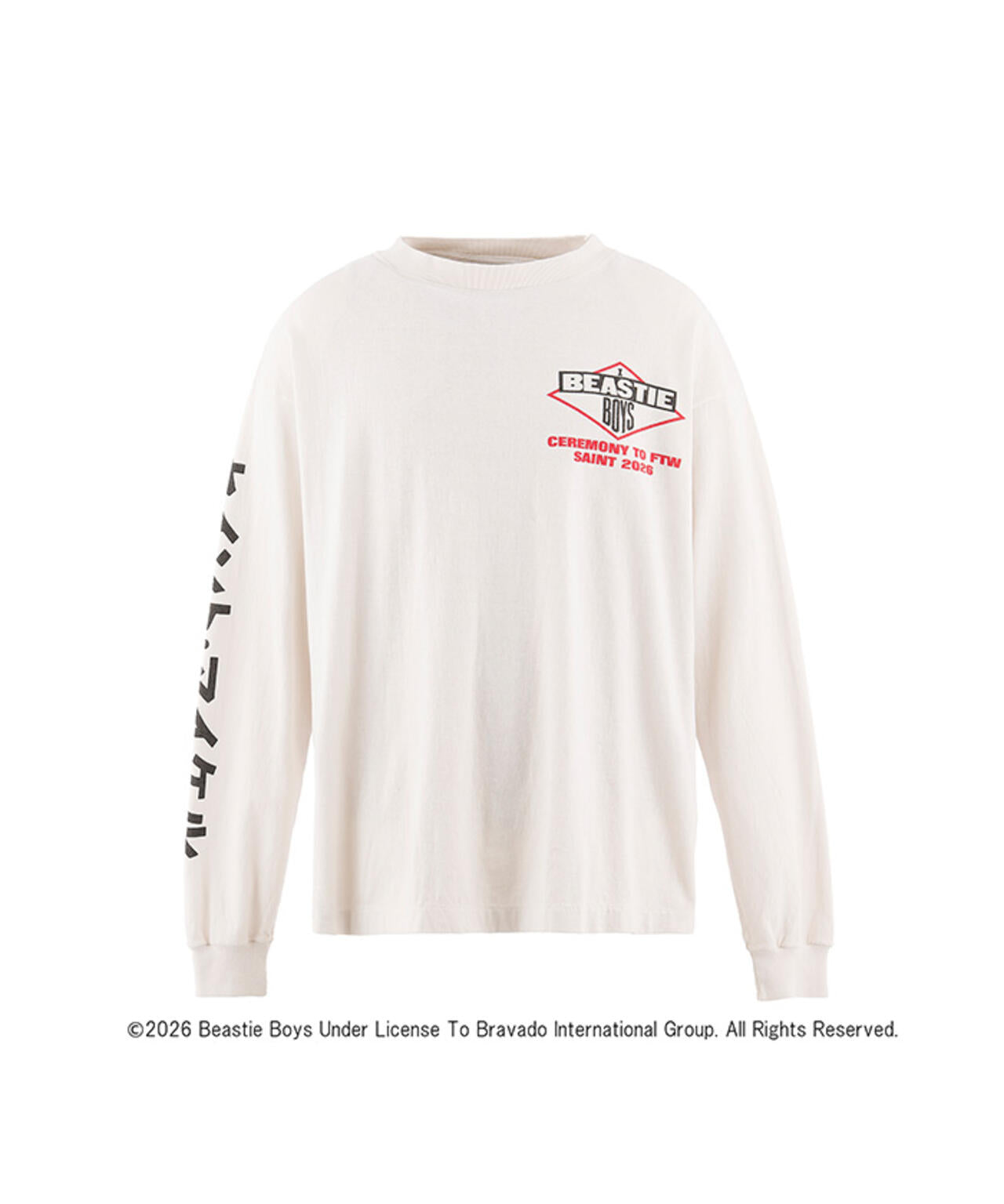 SAINT MICHAEL/セントマイケル/BTB_LS T-SHIRT /BEASTIEBOYS/WHITE