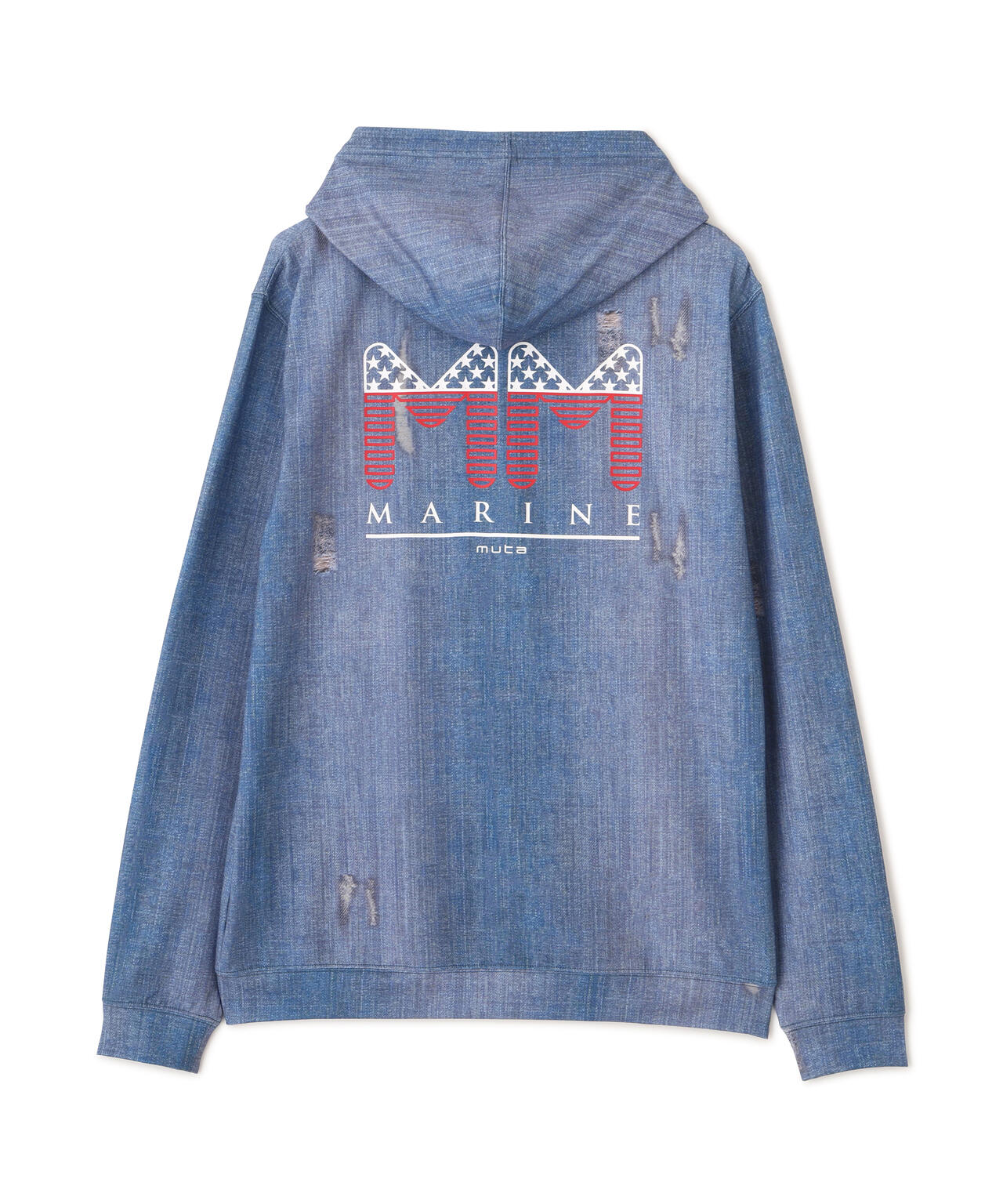 muta MARINE/ムータ マリン/別注DENIMプリントラッシュパーカー