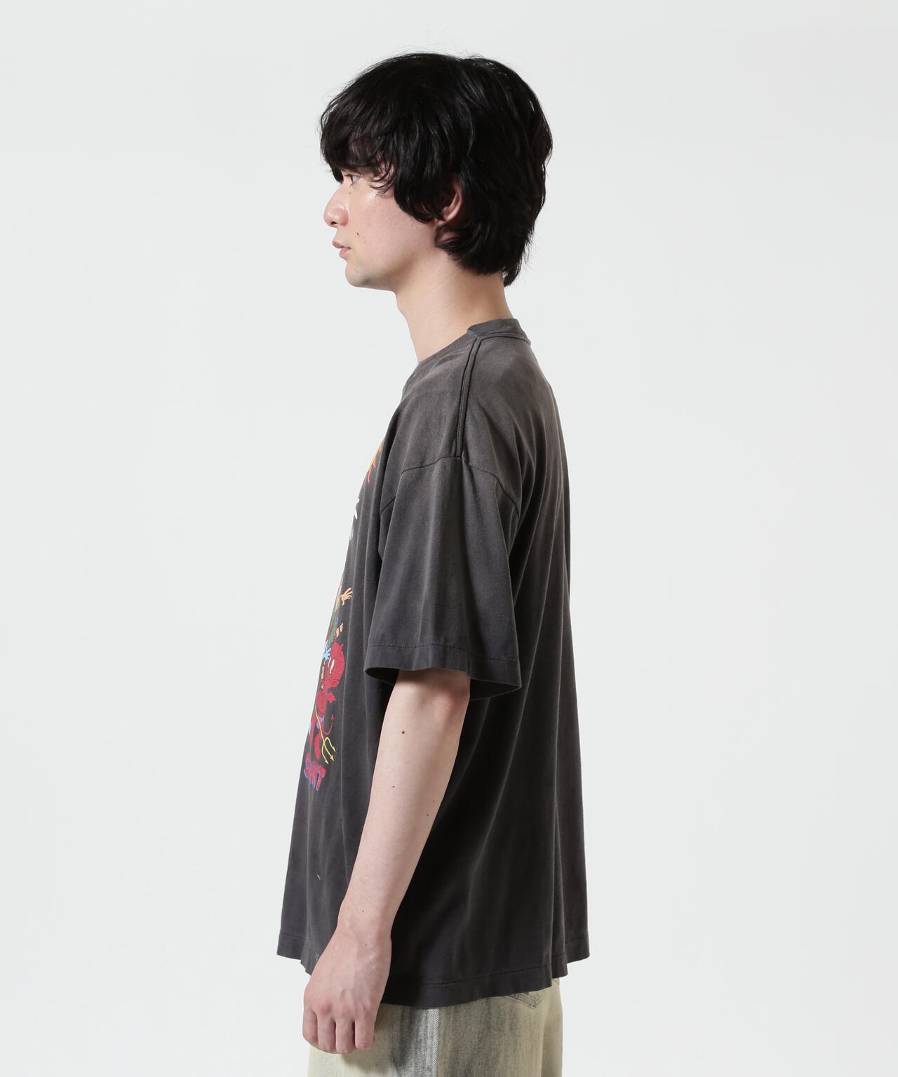 SAINT MICHAEL/セントマイケル/SS T-SHIRT/ALMITHY SAINT/BLACK