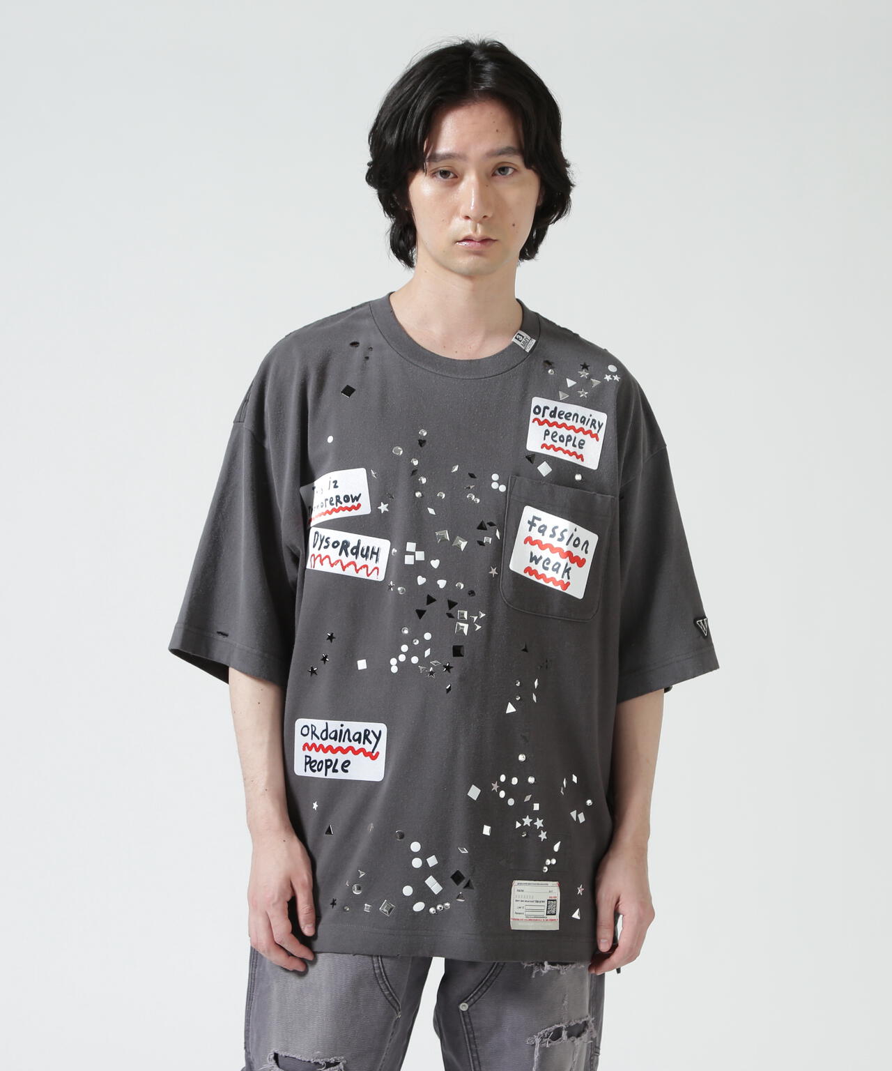 Maison MIHARAYASUHIRO/メゾン ミハラヤスヒロ/EMBELLISHED STICKER TEE