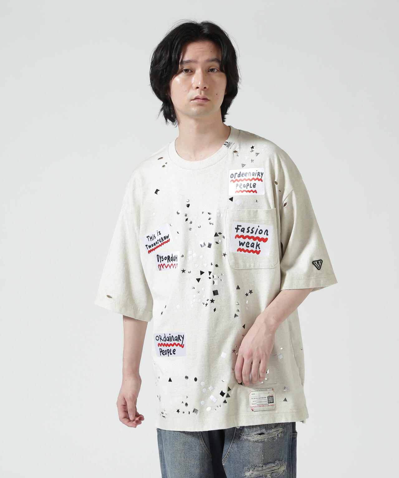 Maison MIHARAYASUHIRO/メゾン ミハラヤスヒロ/EMBELLISHED STICKER TEE