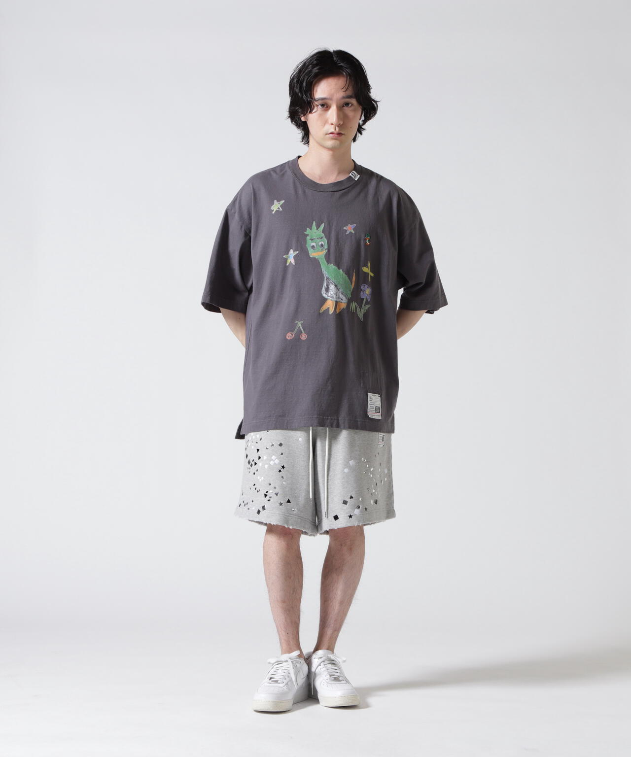 Maison MIHARAYASUHIRO/メゾン ミハラヤスヒロ/LEON KIDS DOODLE TEE/BLACK