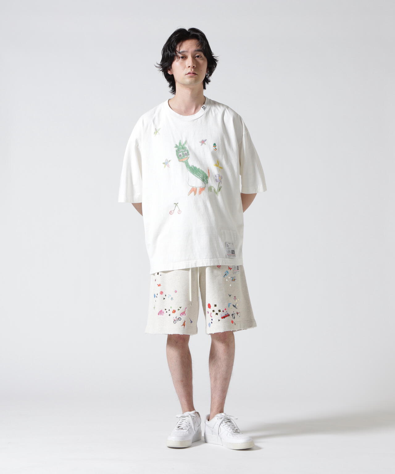 Maison MIHARAYASUHIRO/メゾン ミハラヤスヒロ/LEON KIDS DOODLE TEE/BLACK